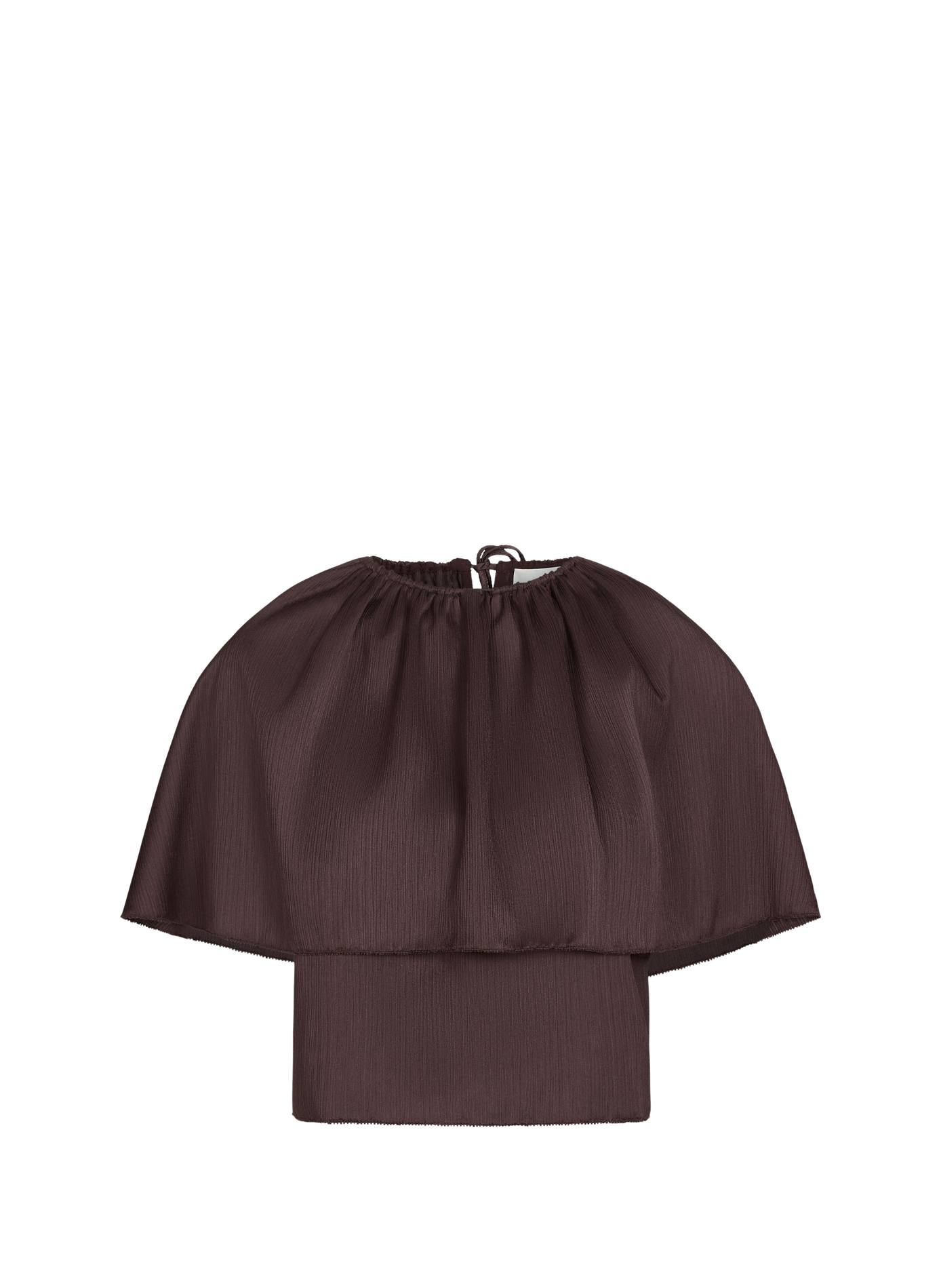 Wandelbares plissiertes Cape mit Satinfinish VINCE Braun