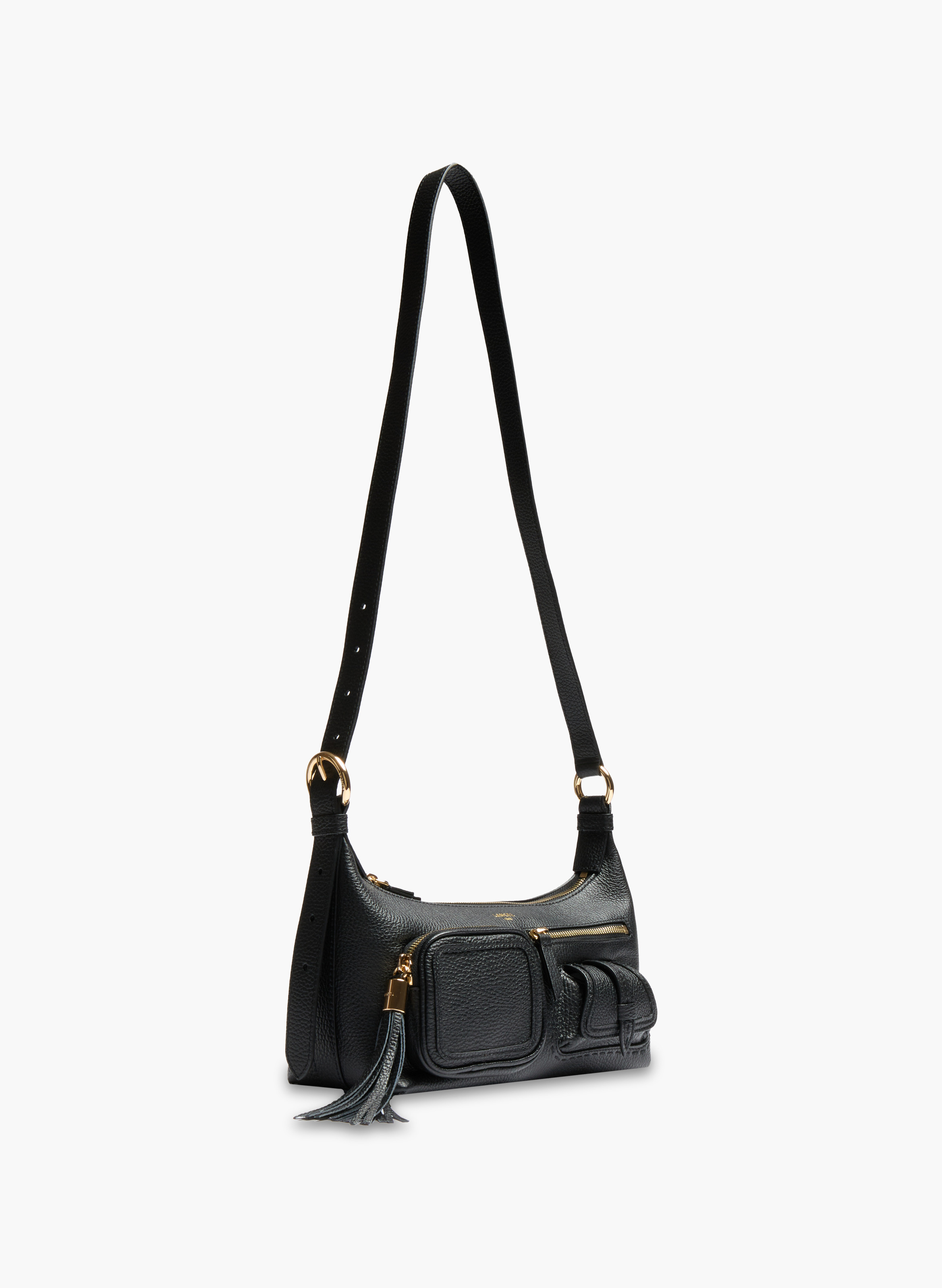 Schoudertas met ritssluiting en meerdere vakken, eerste flirt van Lancel in leer LANCEL Zwart