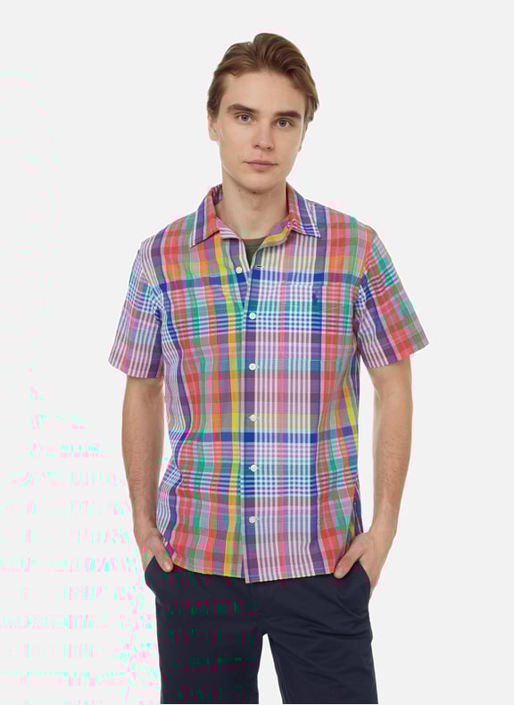 Chemise manches courtes droite à carreaux en coton Multicolore by POLO RALPH LAUREN POLO RALPH LAUREN Chemise manches courtes droite à carreaux en coton Multicolore