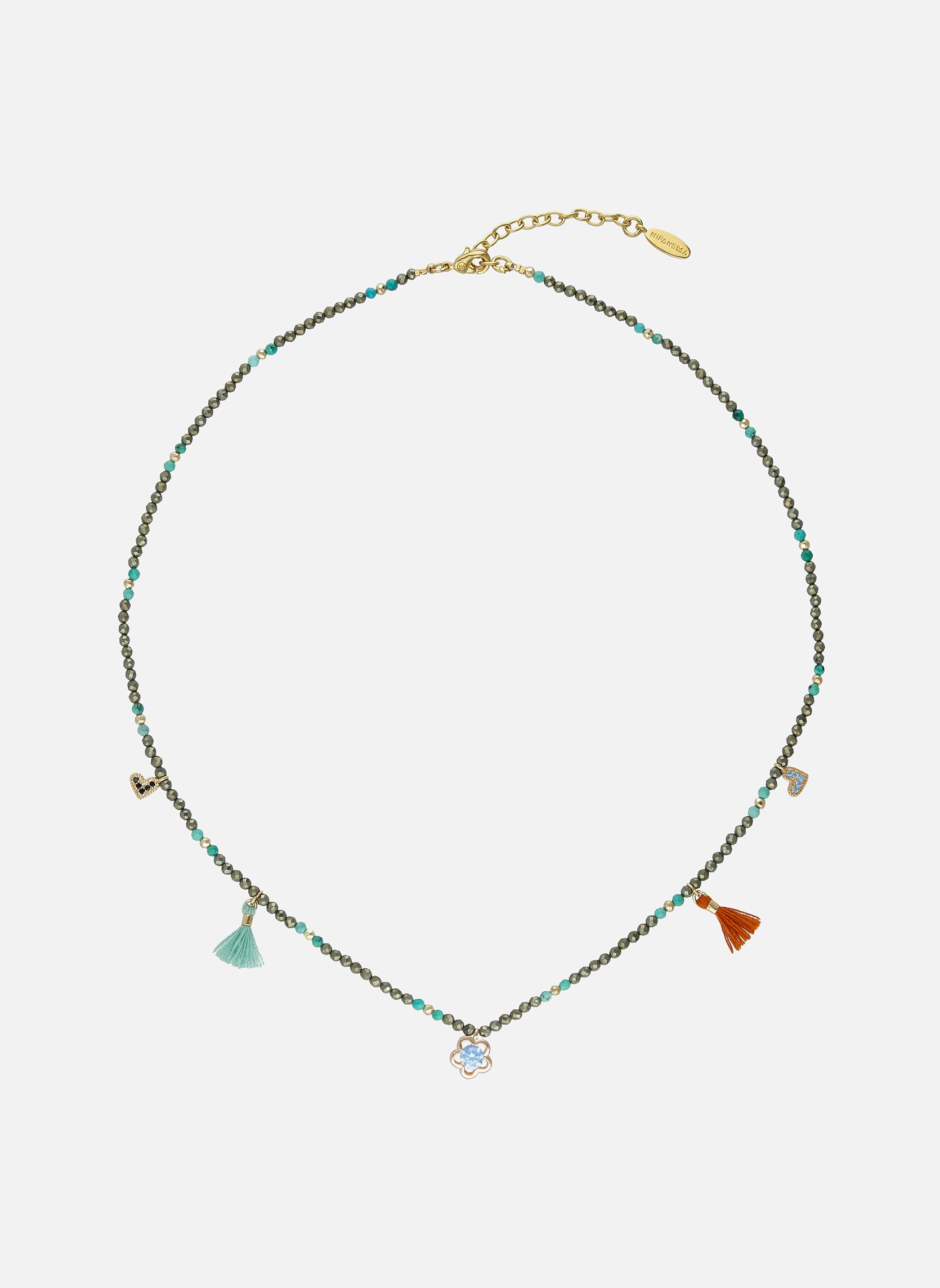 Collier avec perles et pampilles yoyo HIPANEMA Gris