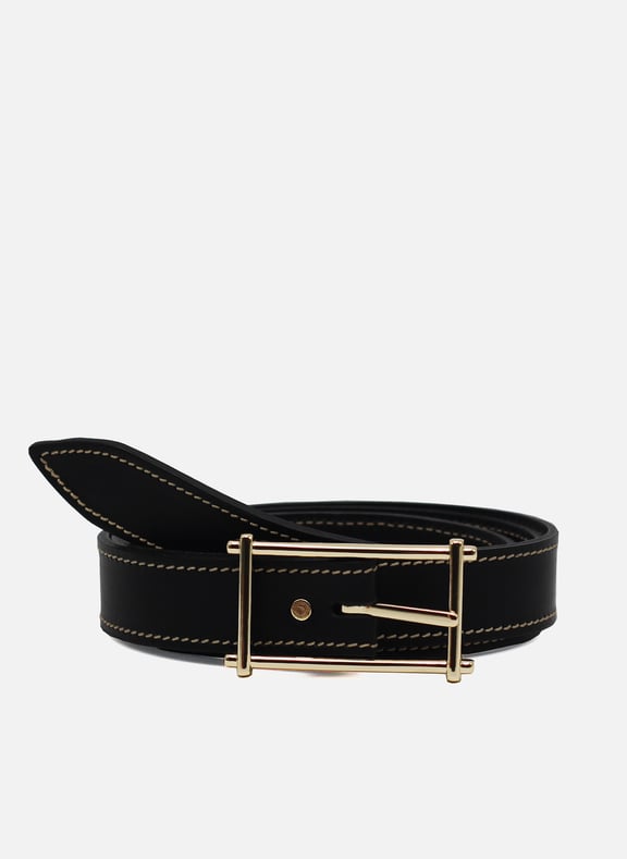 Ceinture vintage cuir daim cuir lisse Noir by JULES & JENN JULES & JENN Ceinture vintage cuir daim cuir lisse Noir