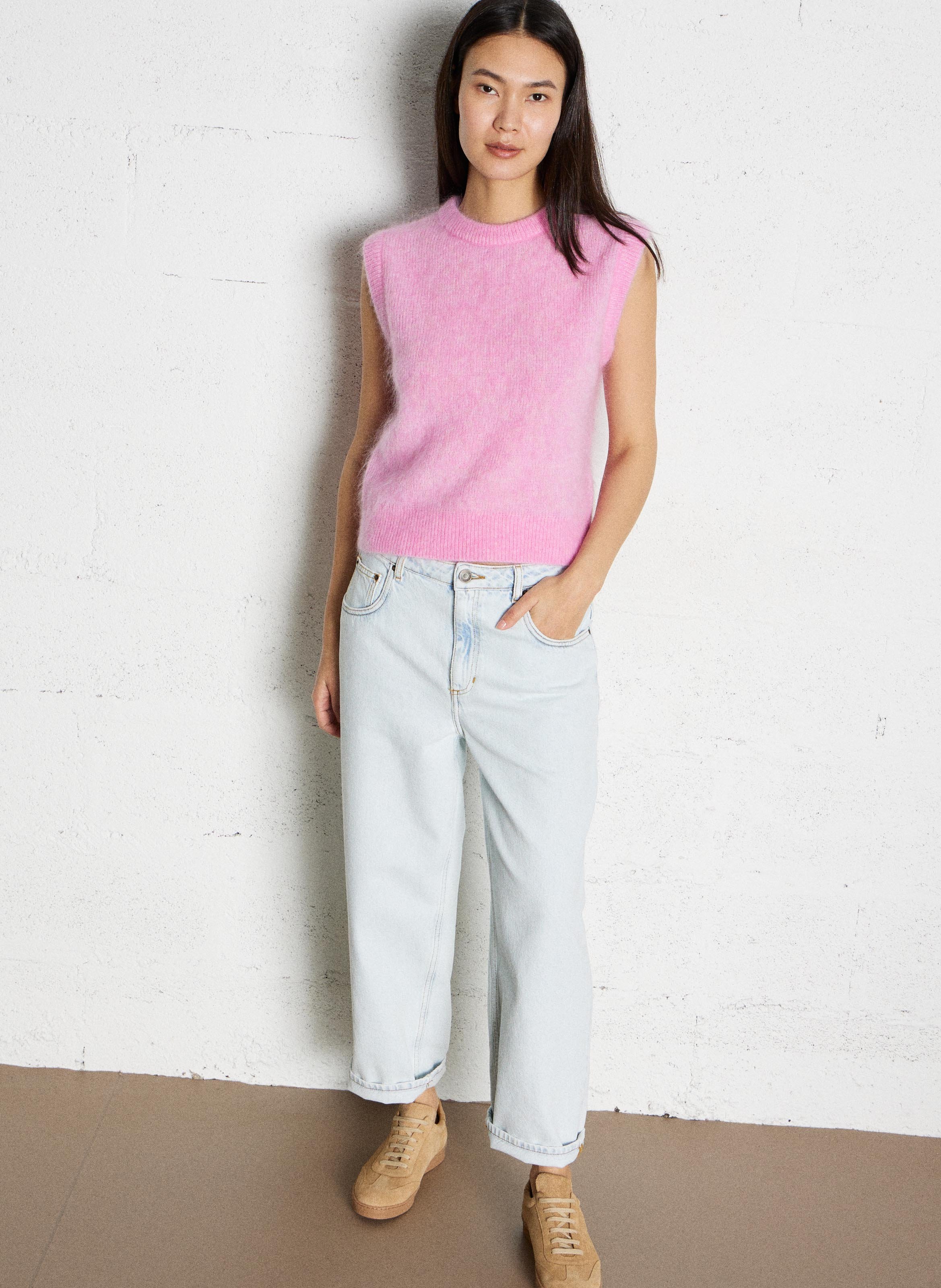 Jean mom en denim délavé joybird-b AMERICAN VINTAGE Bleu