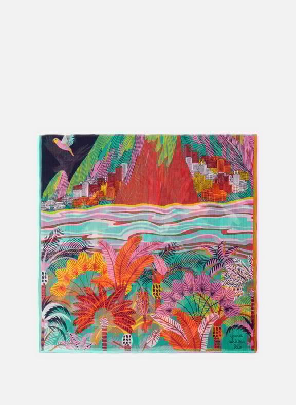 Foulard en coton et soie Nuit Multicolore by INOUITOOSH INOUITOOSH Foulard en coton et soie Nuit Multicolore