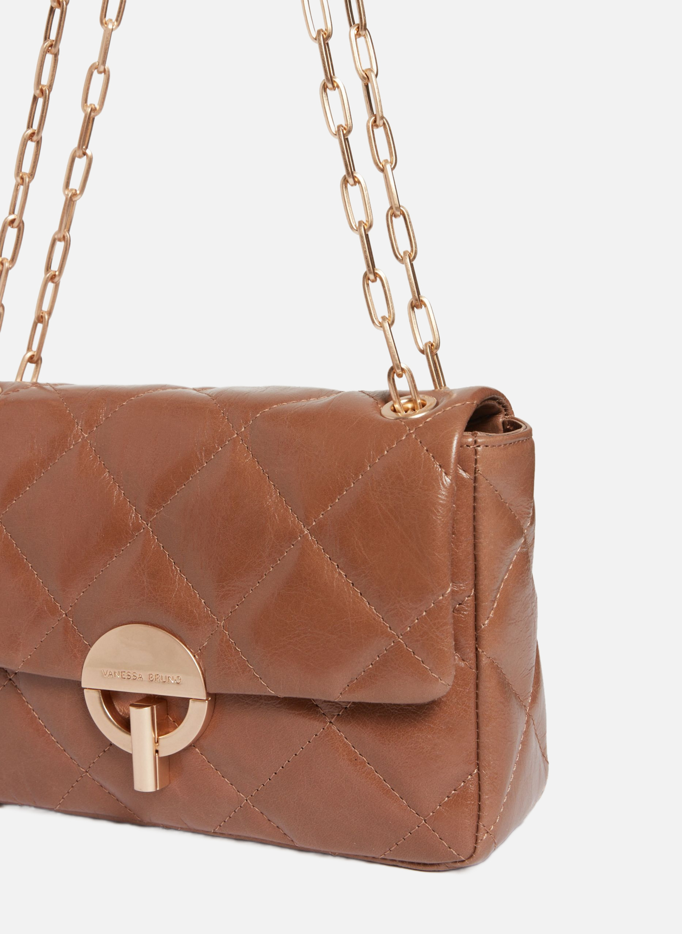 Grand sac moon en cuir VANESSA BRUNO Marron