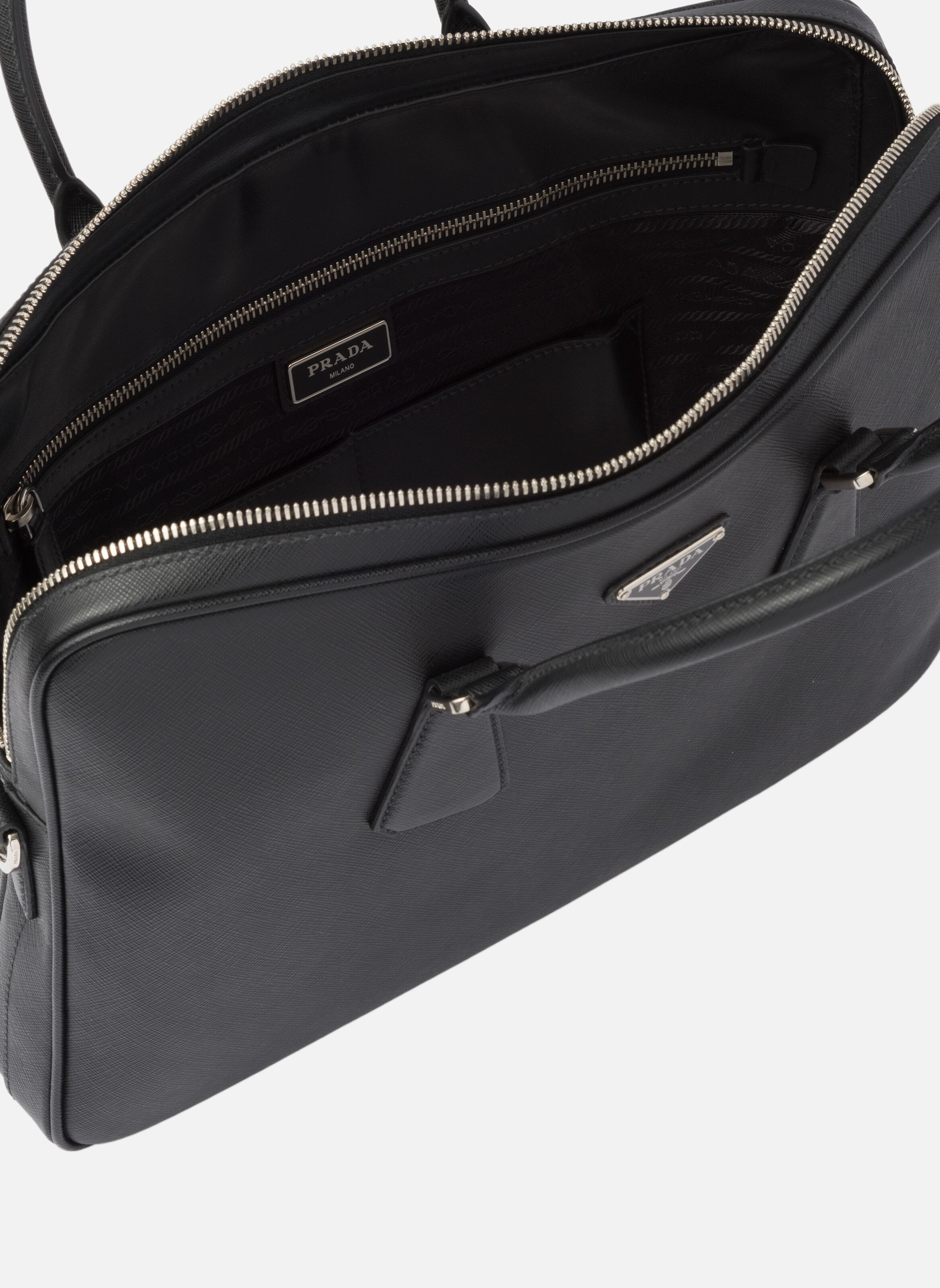 Briefcase en cuir PRADA Noir