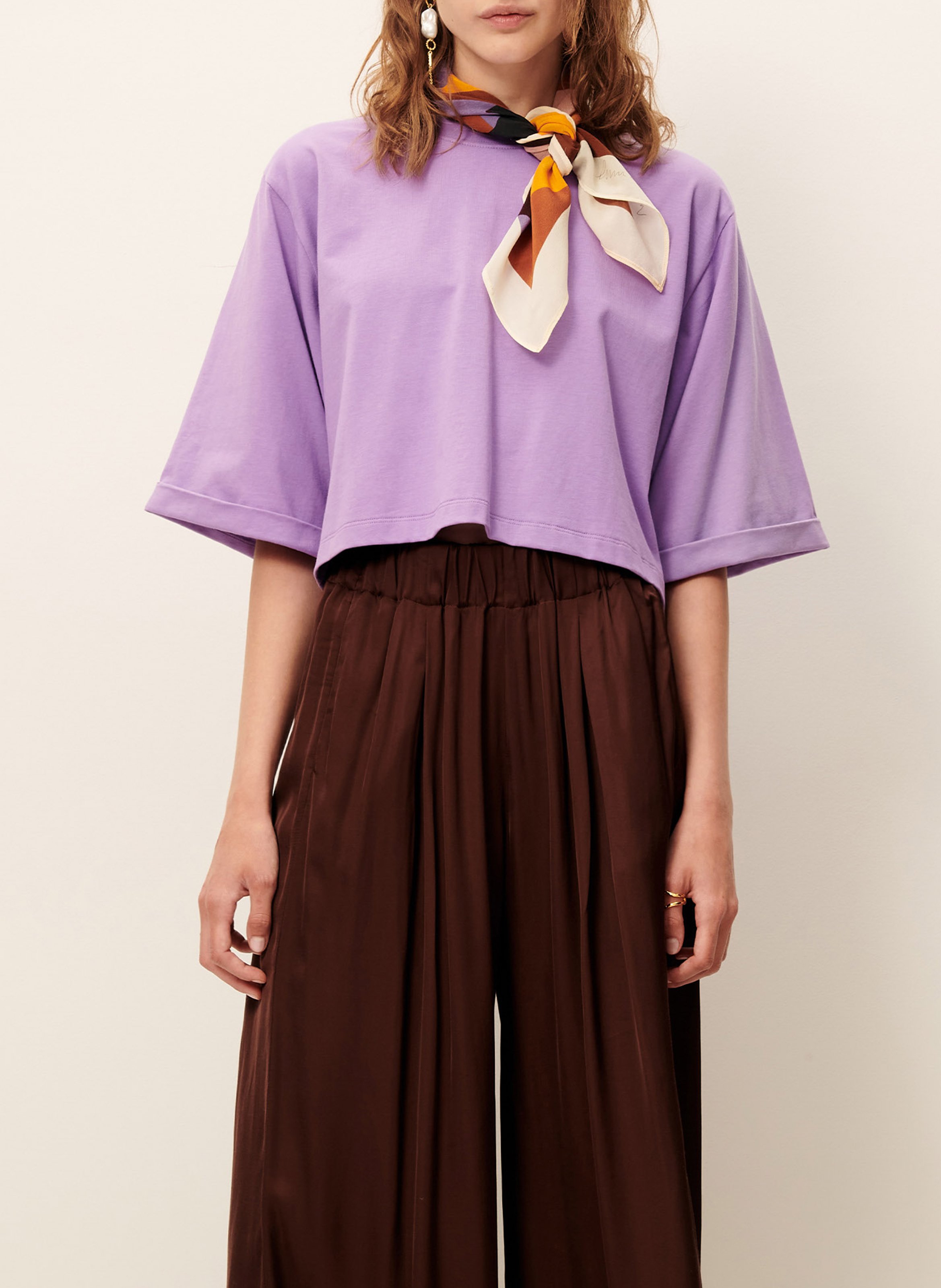 Tee-shirt col rond en coton babe SESSUN Violet