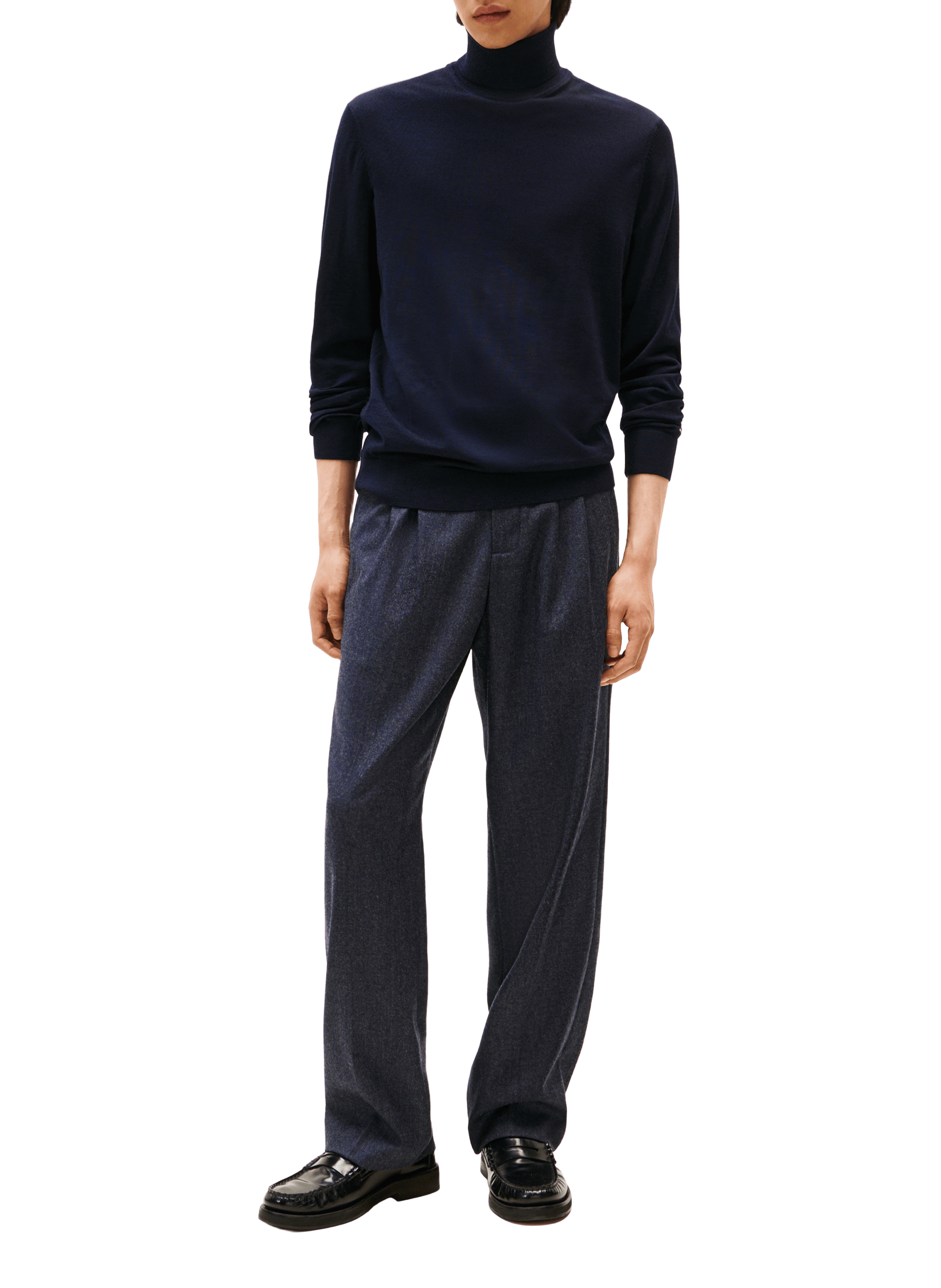 Roll-neck wool Jumper  Blue