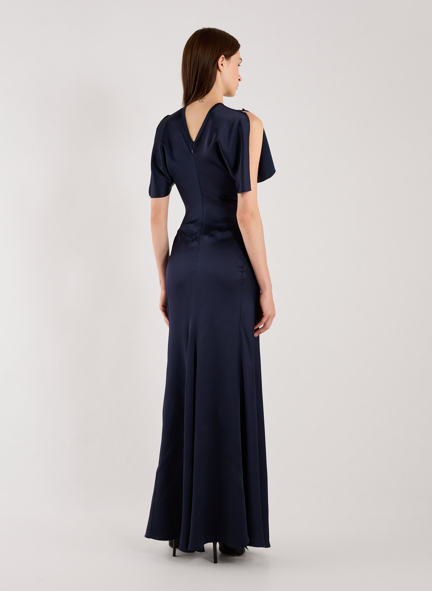 Long crepe dress VICTORIA BECKHAM Blue