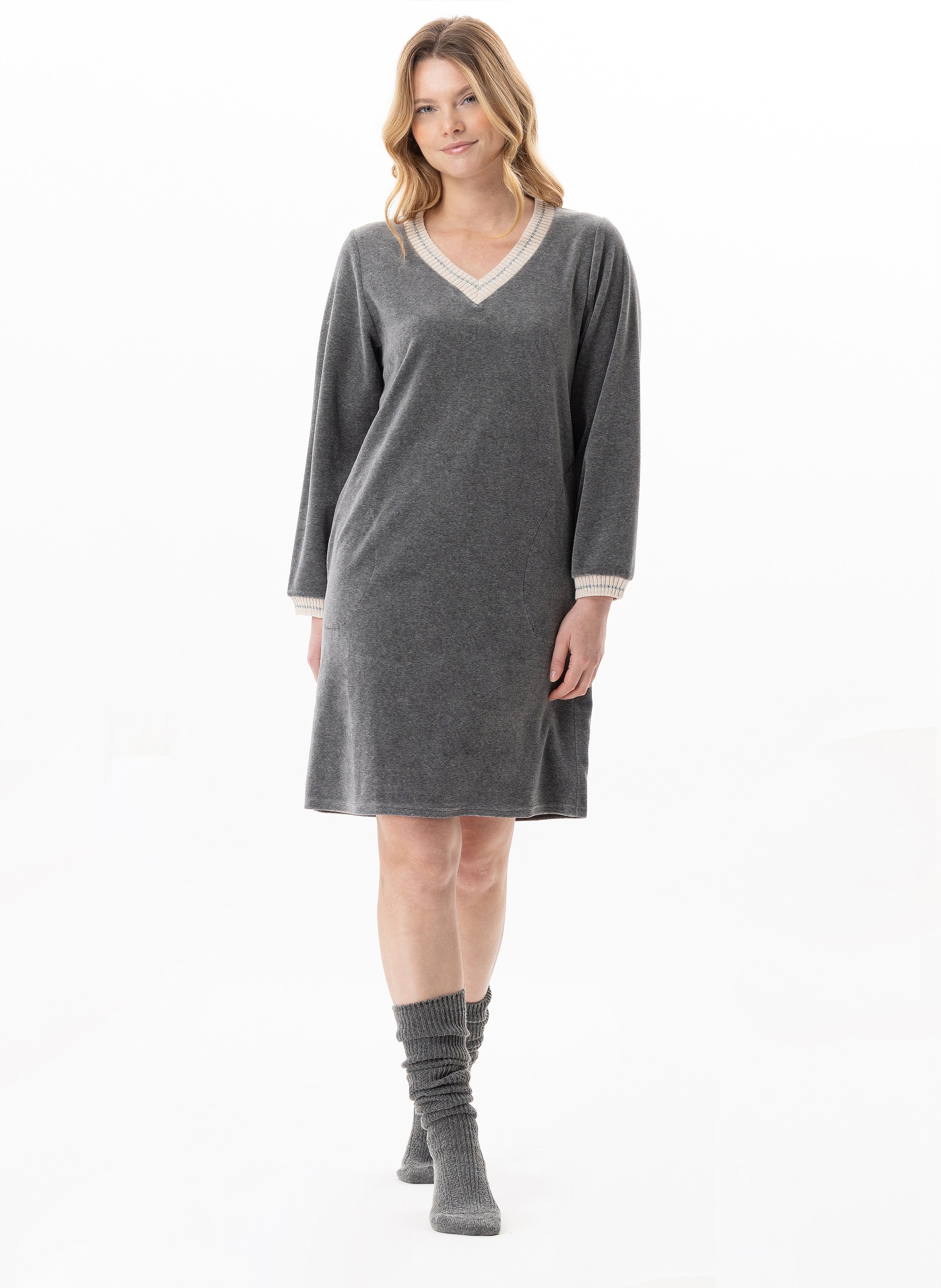 Robe en velours country 140 LE CHAT Gris