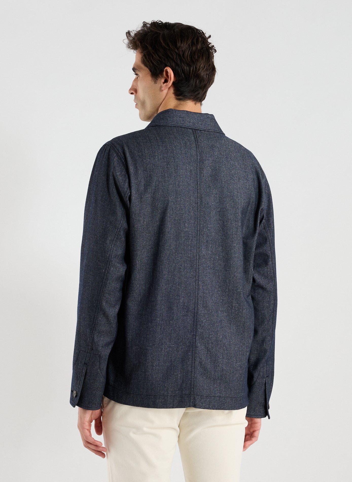 Shirt with classic collar in blended cotton and virgin wool JACOB COHEN Blue