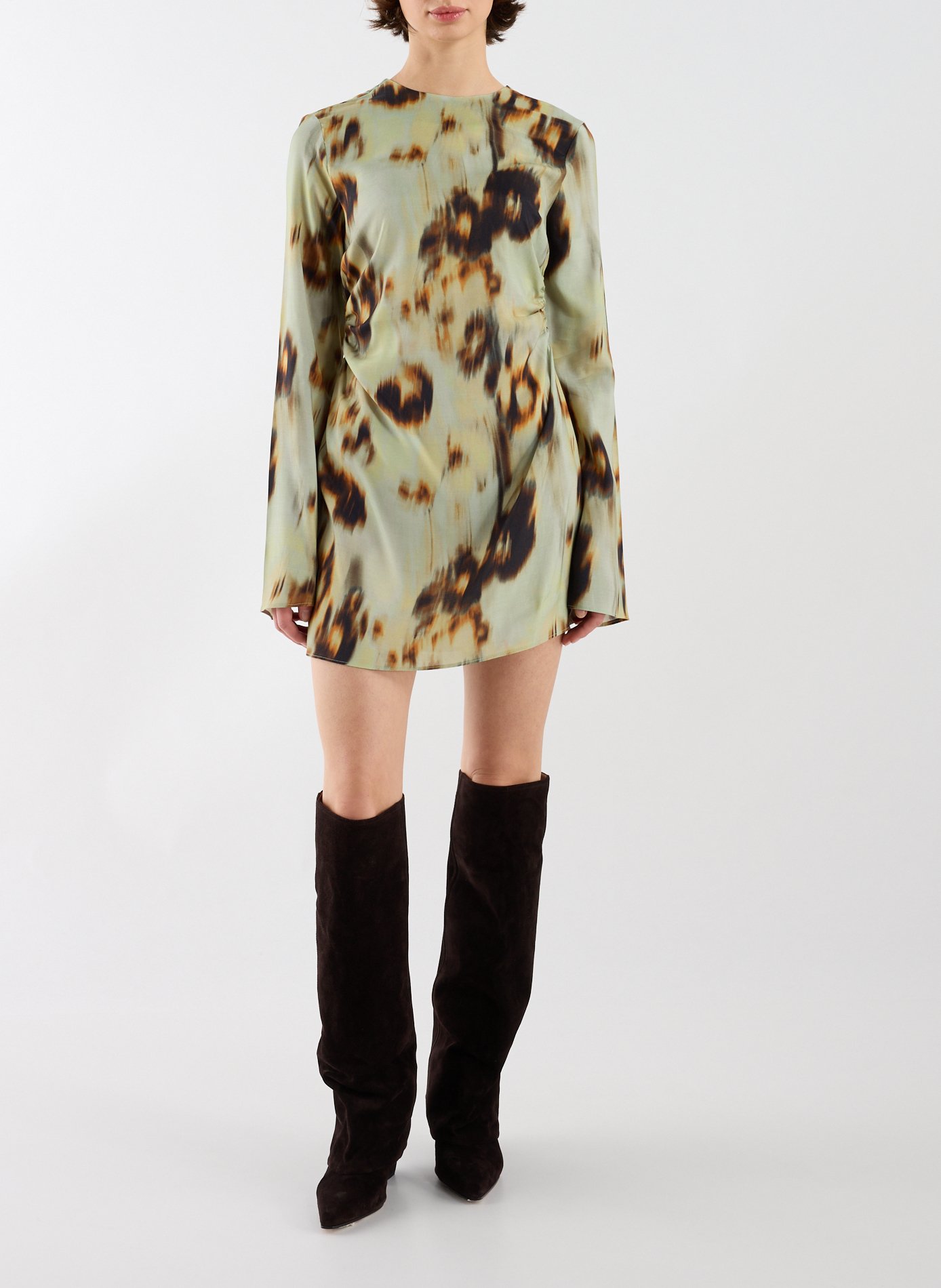 Robe courte Tsjill imprimée TOPSHOP Vert