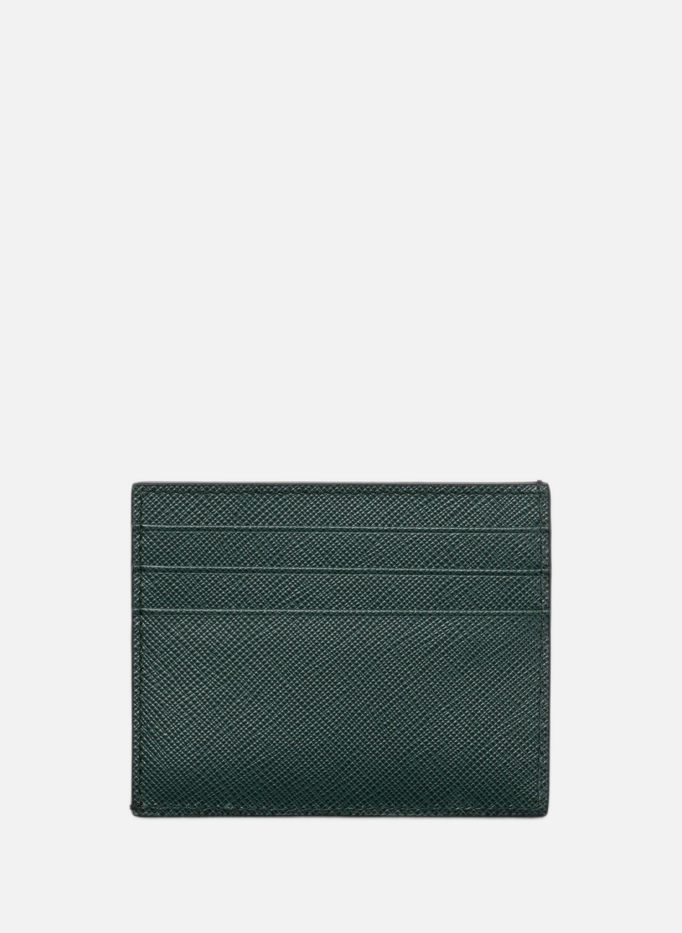 Porte-cartes en cuir PRADA Vert