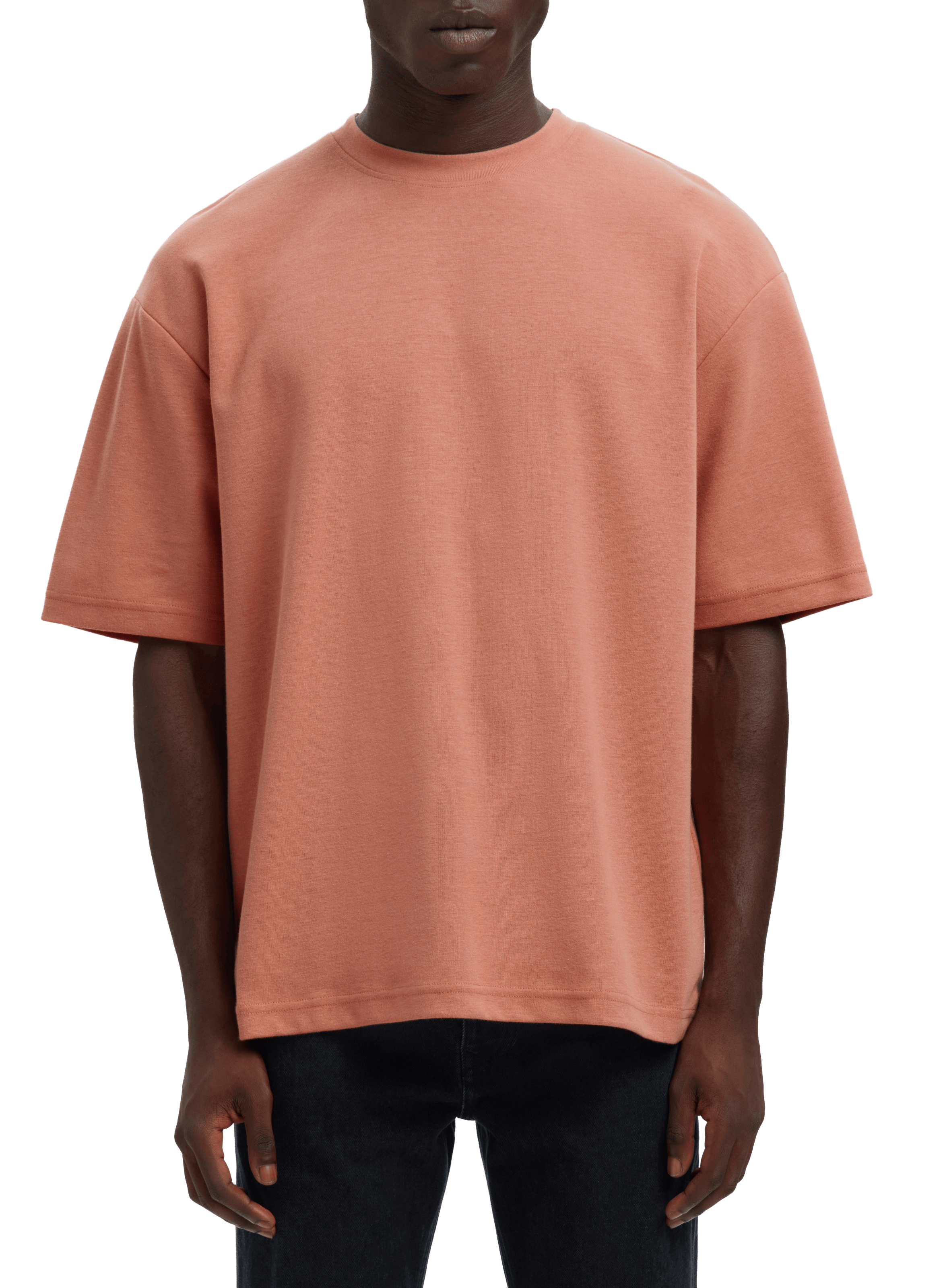 SELECTED T-shirt uni en coton mélangé Rose