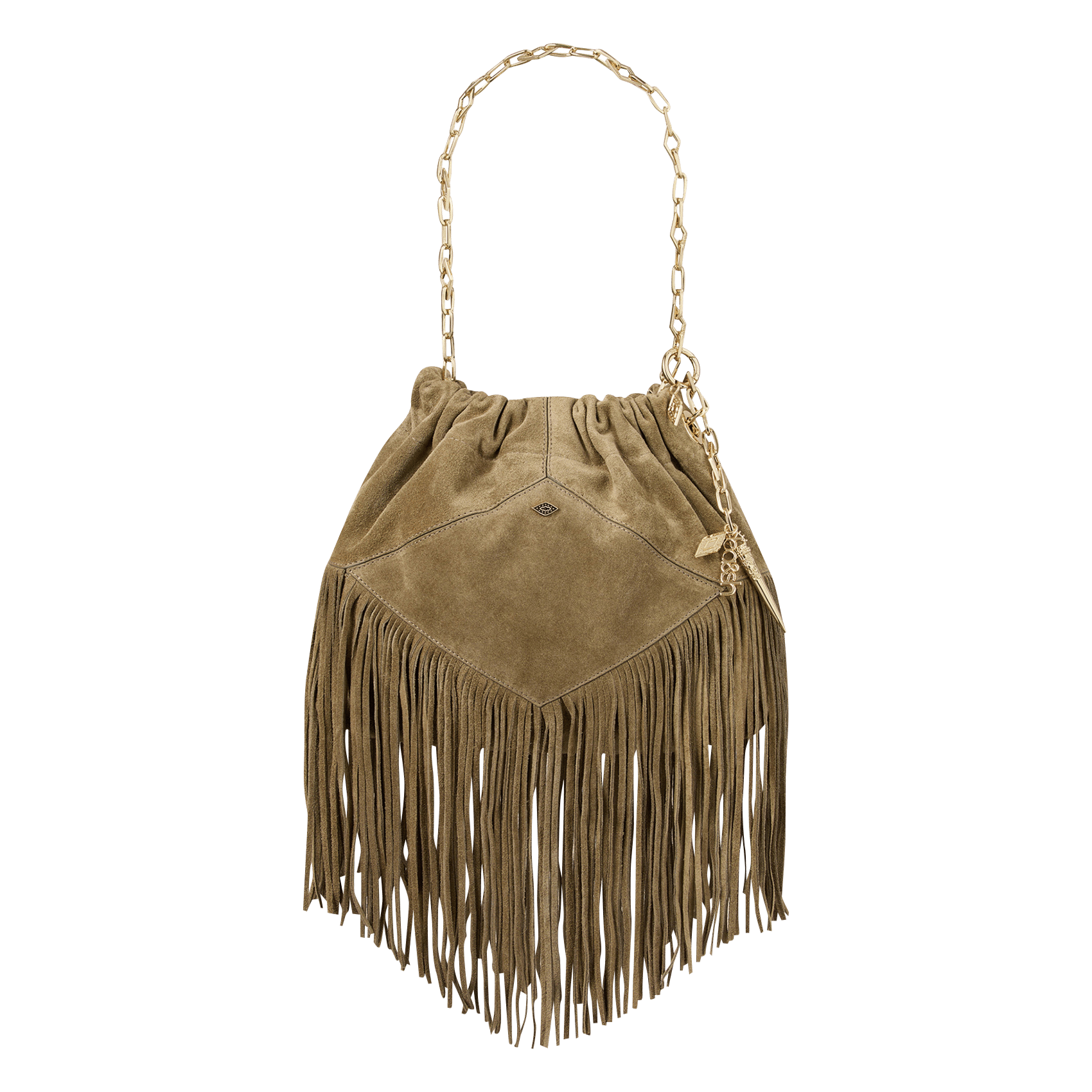 Sac porté épaule en cuir mini june tote BA&SH Kaki