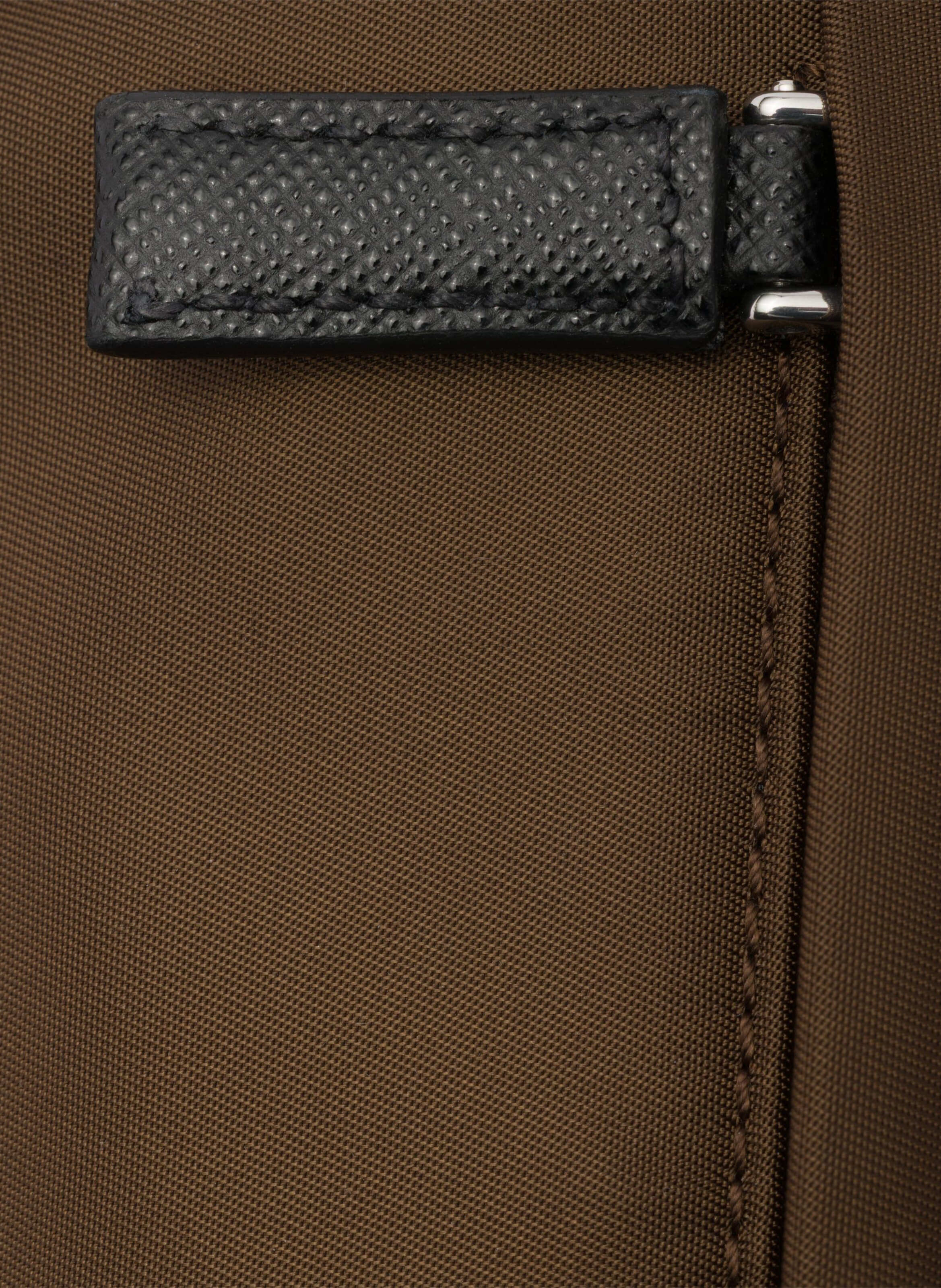 Sac porté épaule en re-nylon et cuir saffiano PRADA Marron