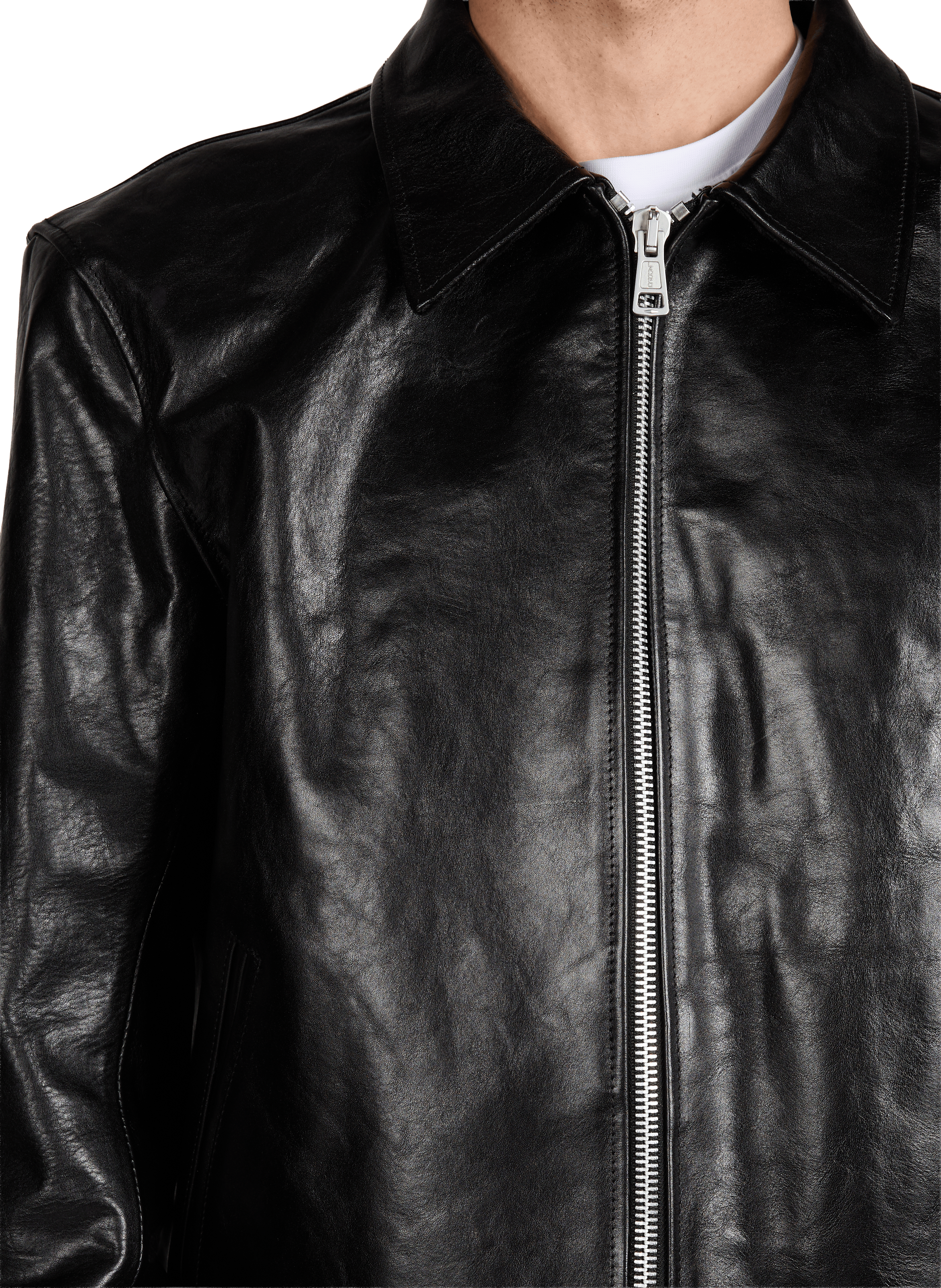 Jacket with a classic leather collar OUR LEGACY Black