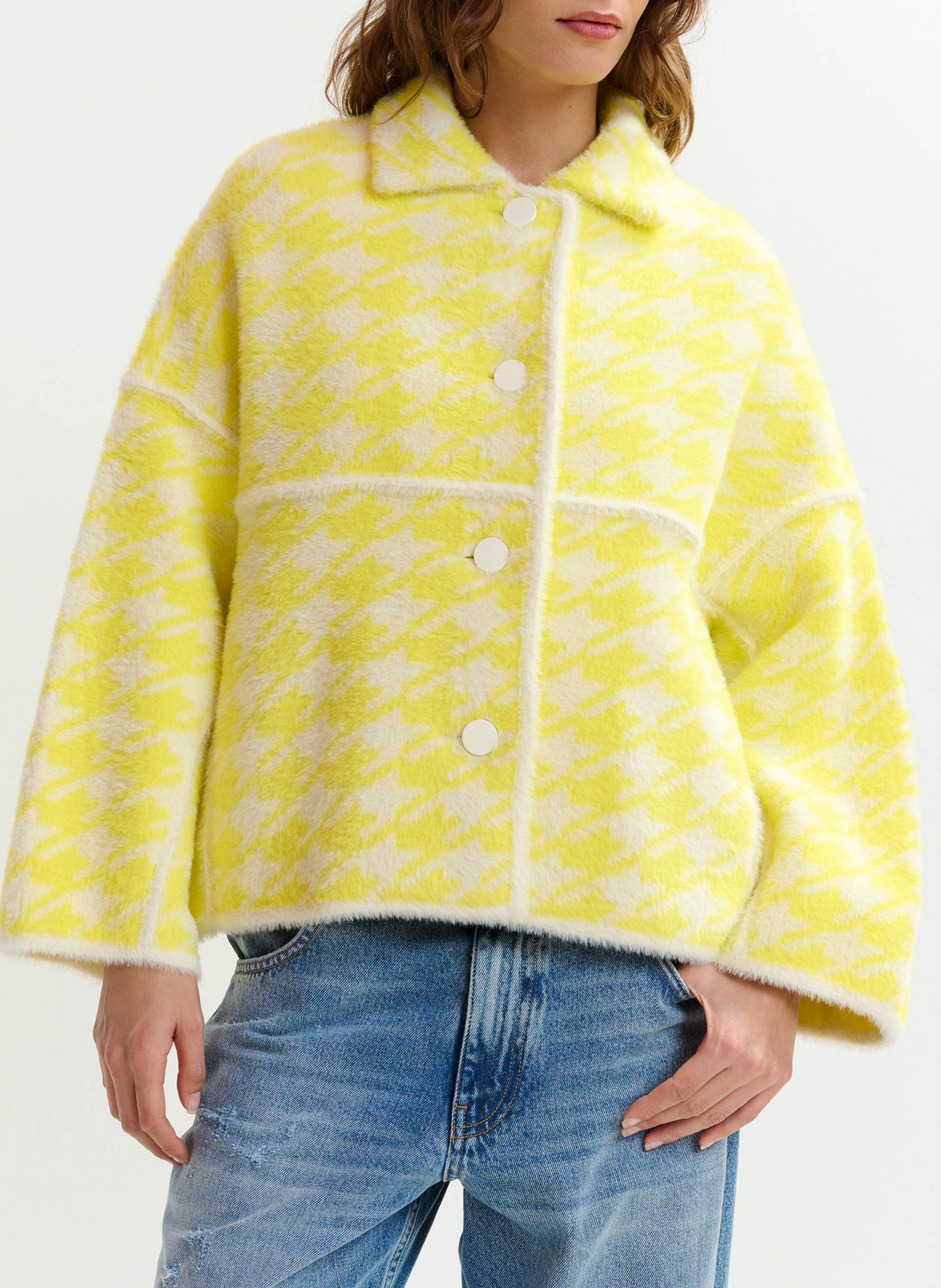 Veste droite col classique imprimé Joking ESSENTIEL ANTWERP Jaune