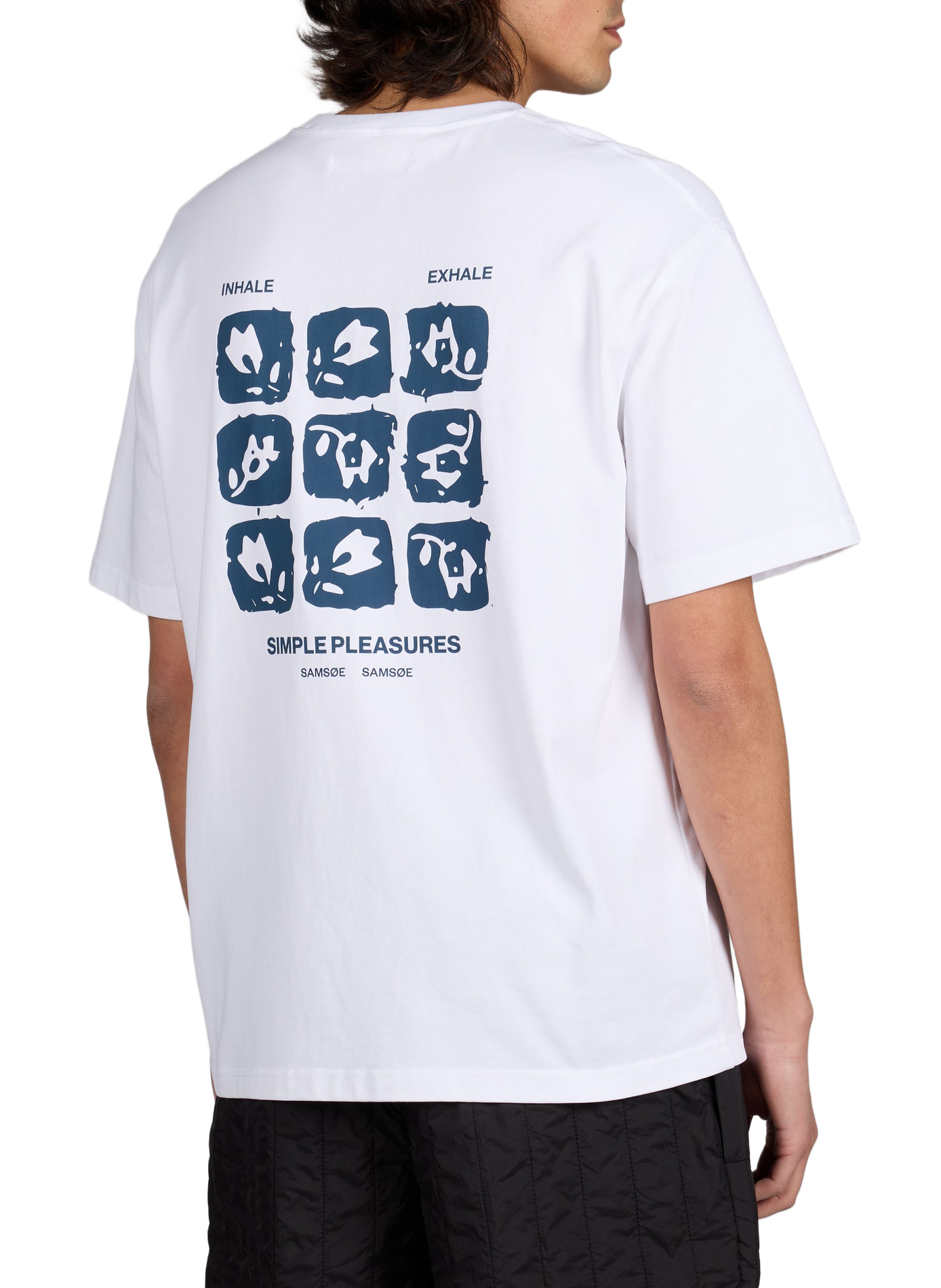 T-shirt imprimé en coton organique SAMSOE SAMSOE Bleu