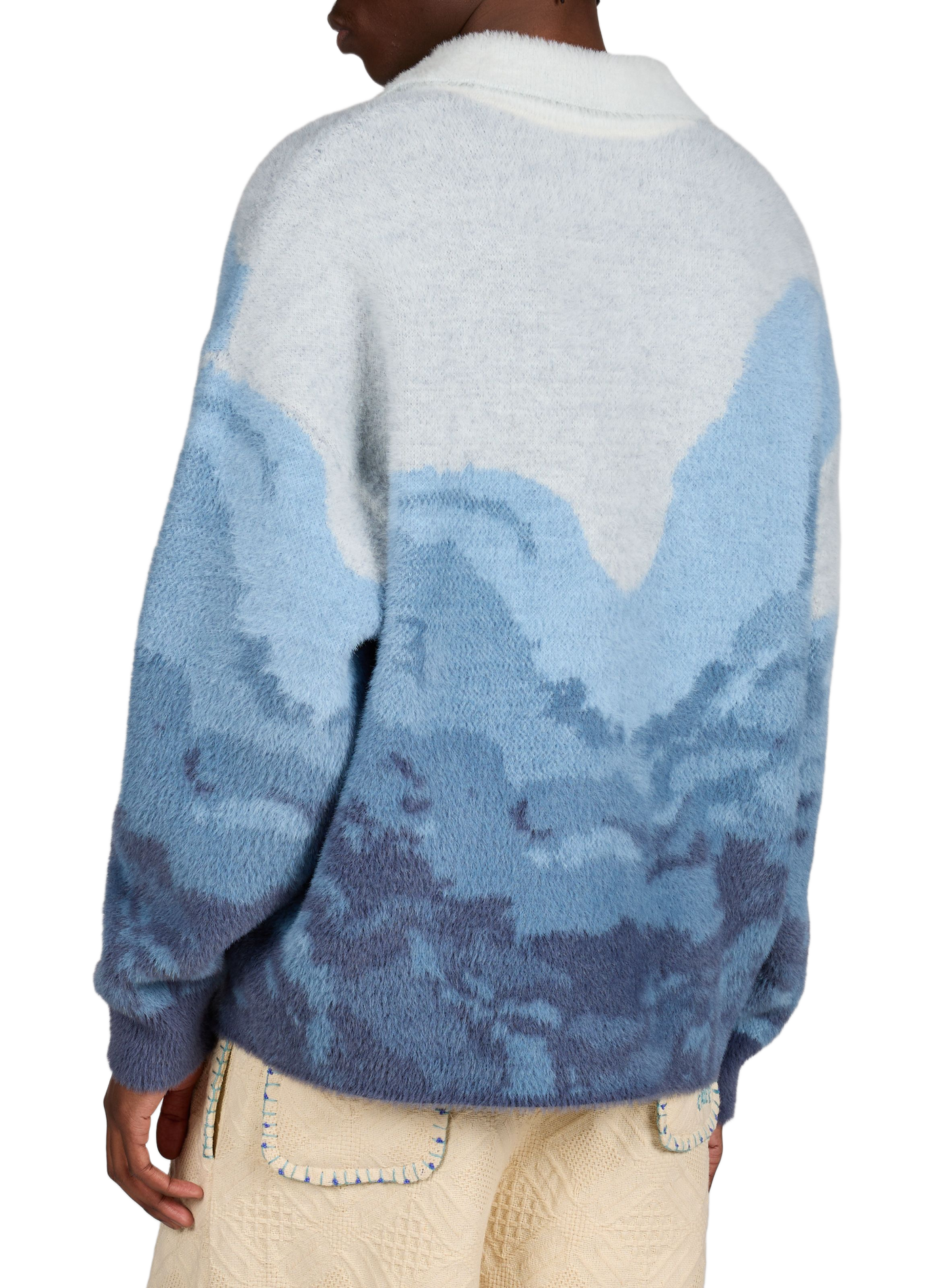 Fluffy oversized polo CALEB Blue