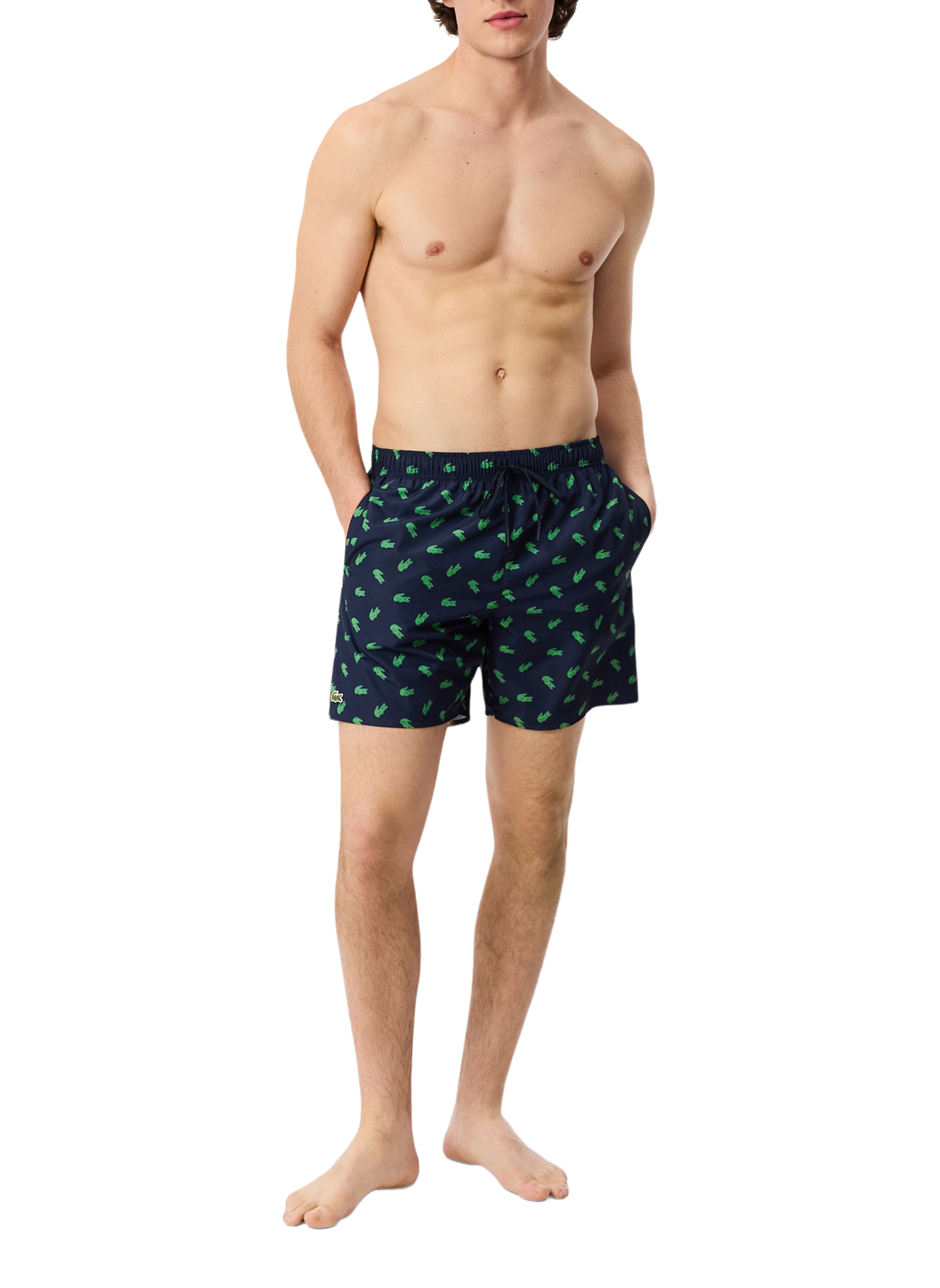 Short de bain mi-long imprimé crocodile LACOSTE Bleu