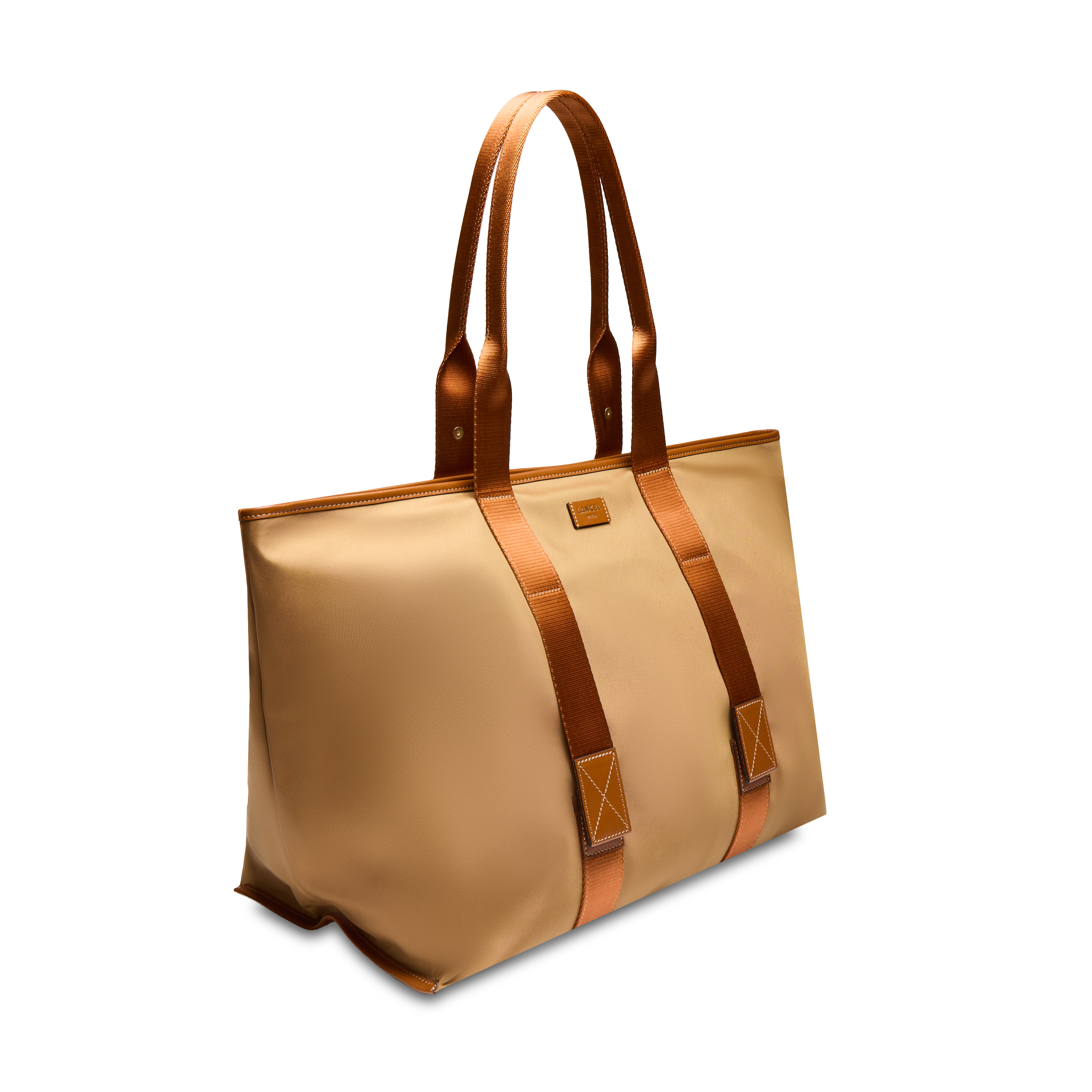 Sac cabas zippé l mistral rollable de lancel en nylon LANCEL Beige