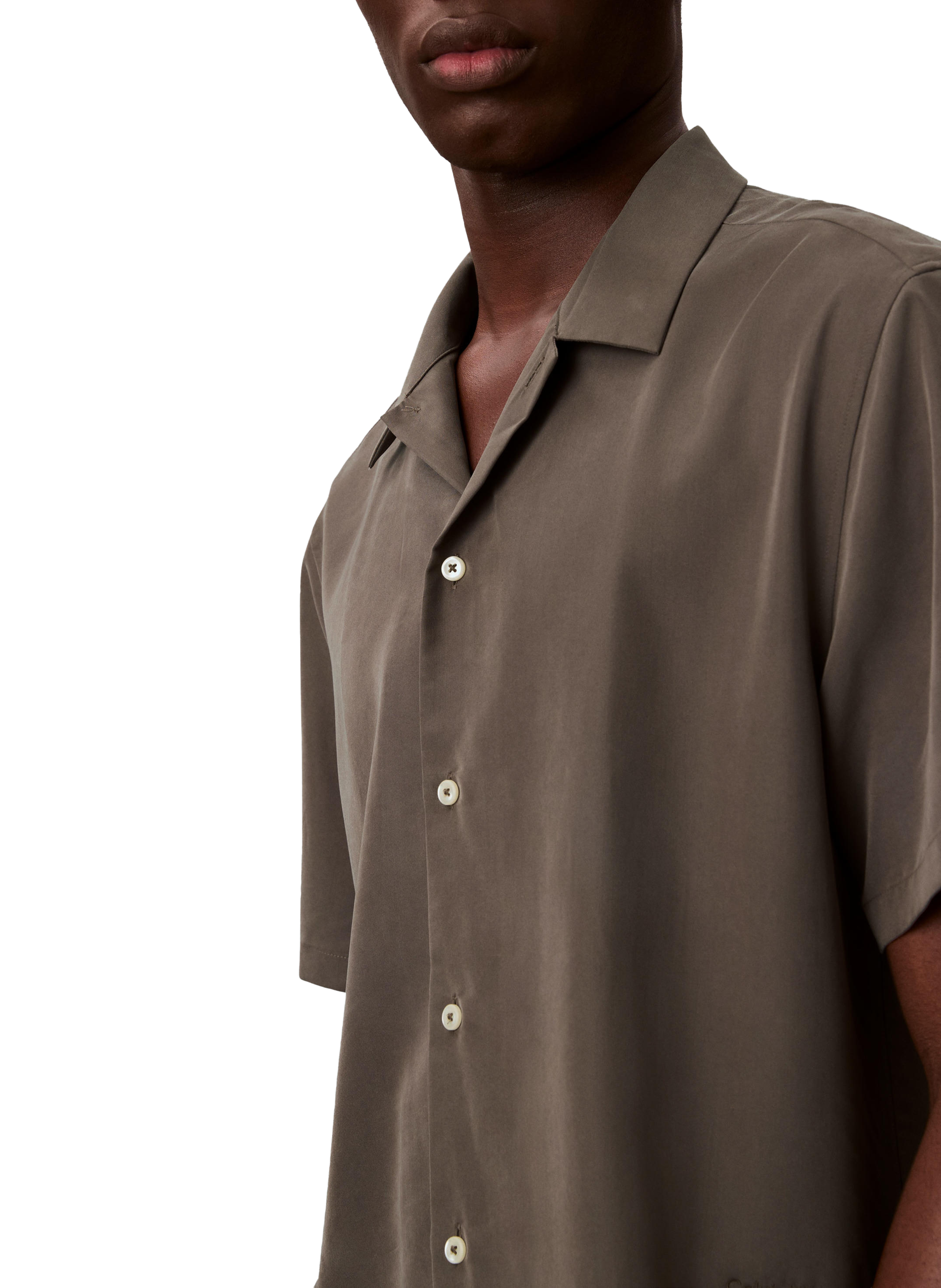 Chemise droite à manches courtes CALVIN KLEIN Marron