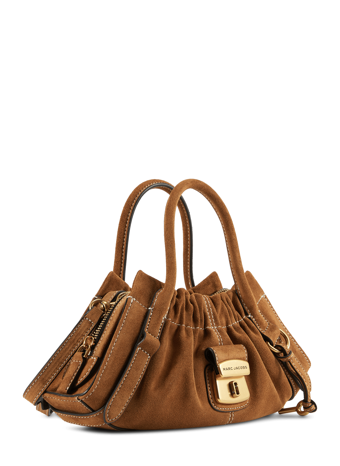 Suede Cristina Small Satchel Handbag MARC JACOBS Brown