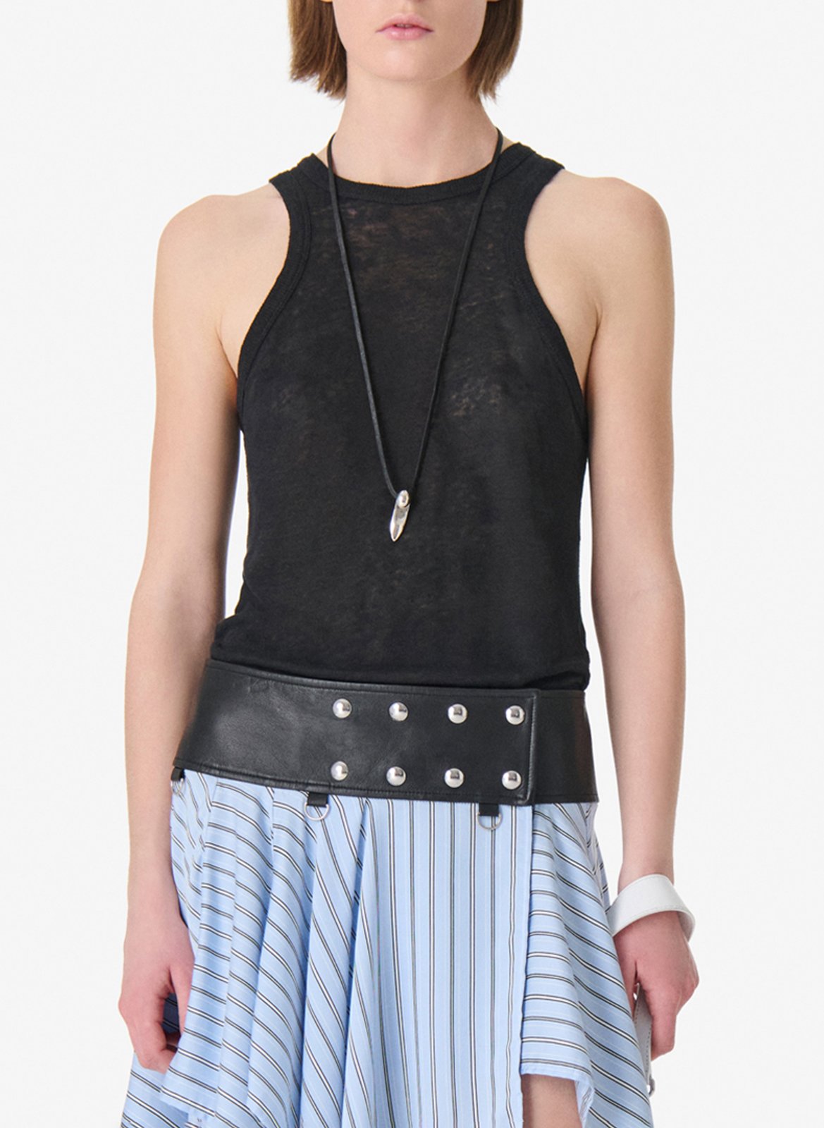 Débardeur moulant en lin safrina IRO Noir