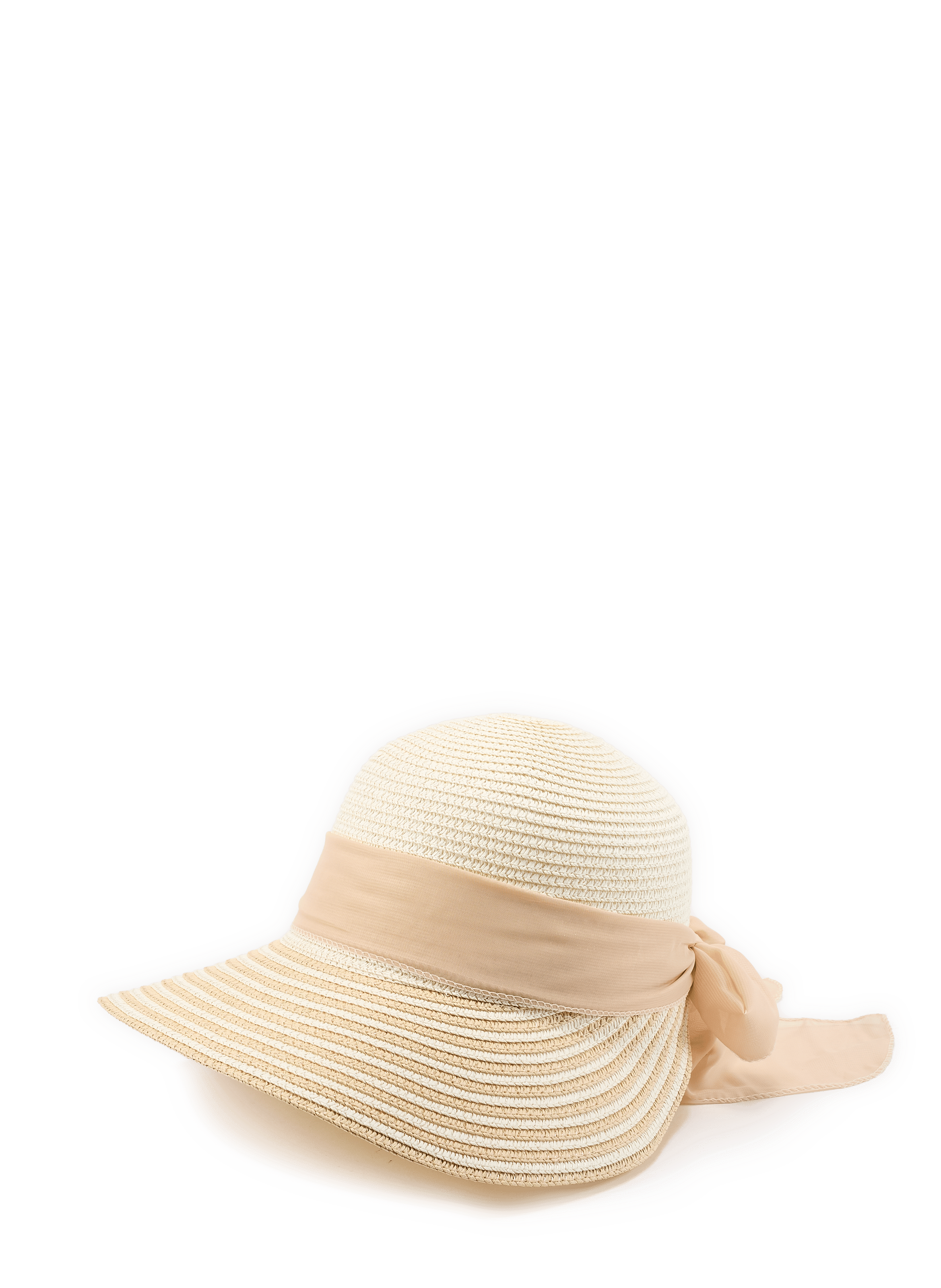 Chapeau rond paille en papier AU PRINTEMPS PARIS Beige