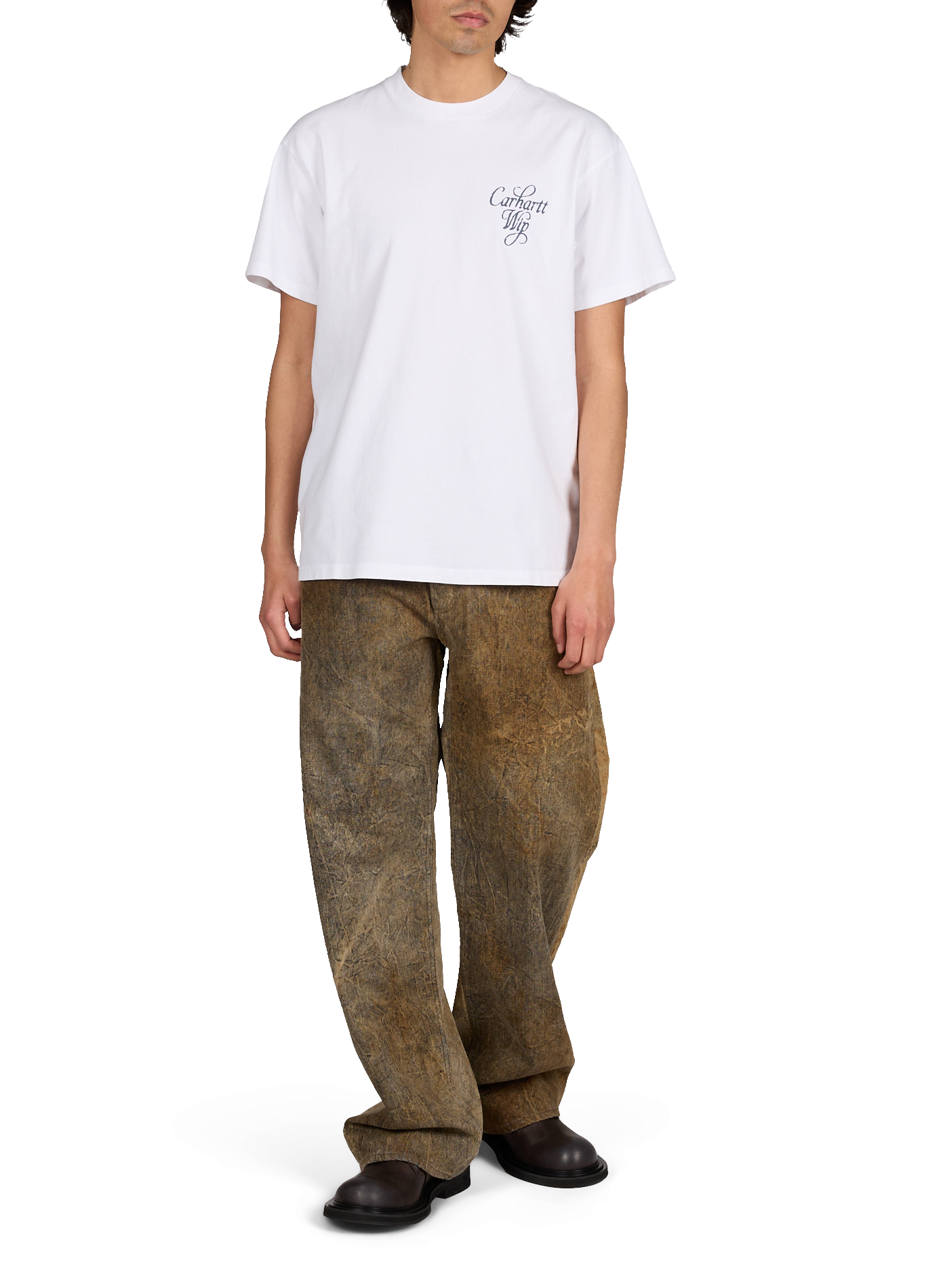 Derby effetto consumato in pelle MOSCHINO Marrone