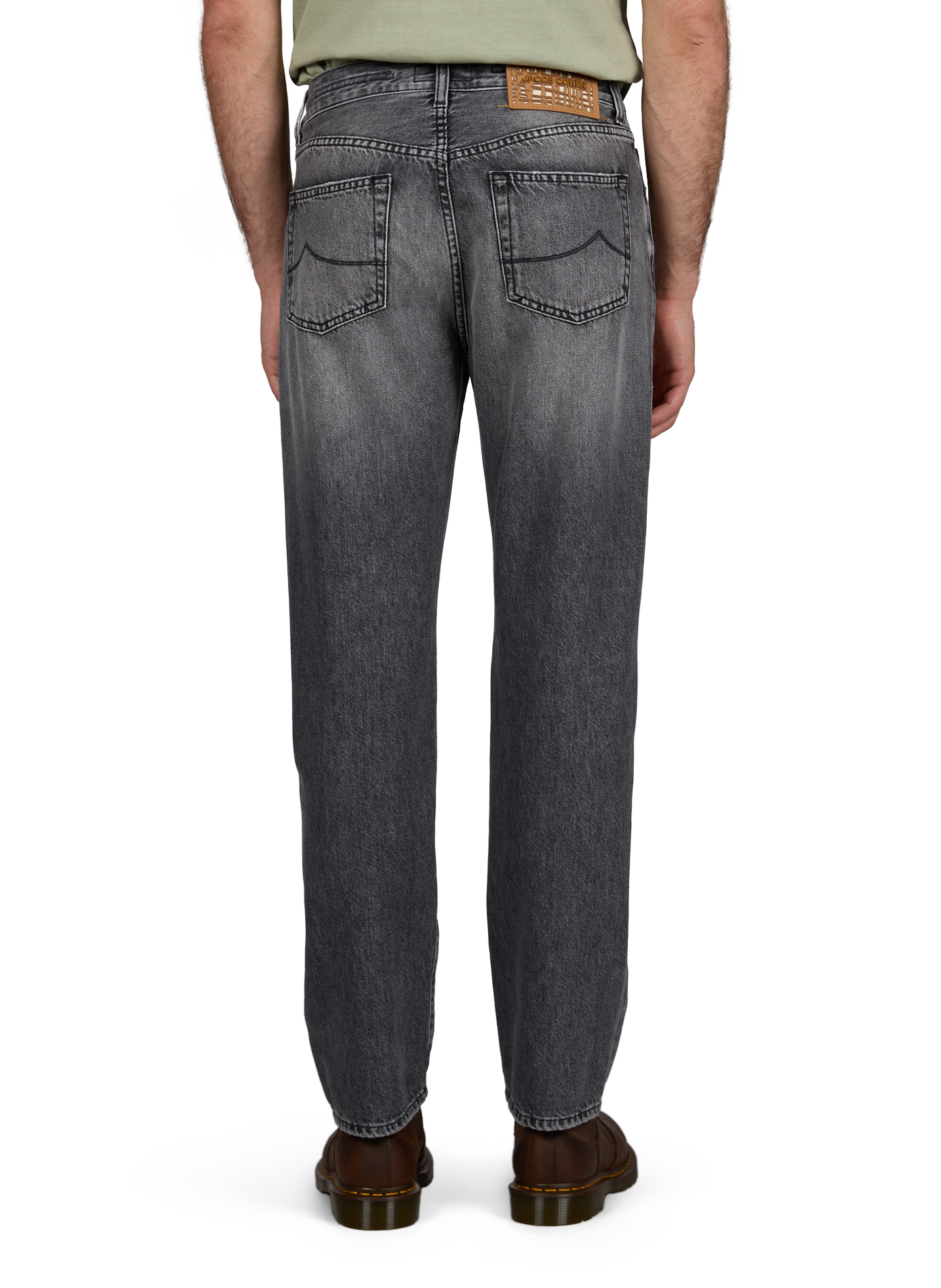 Straight-cut cotton-blend jeans JACOB COHEN Black