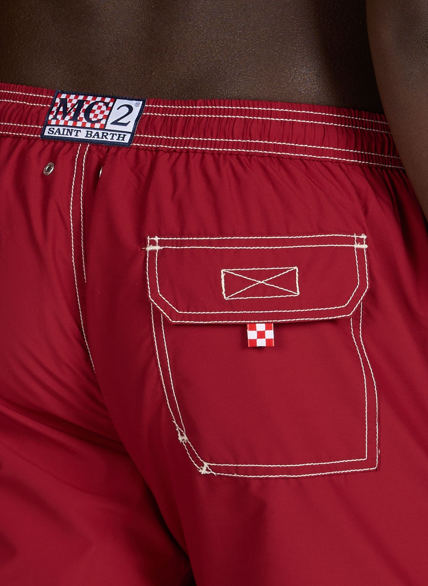 Recycled polyester swim shorts MC2 SAINT BARTH Red