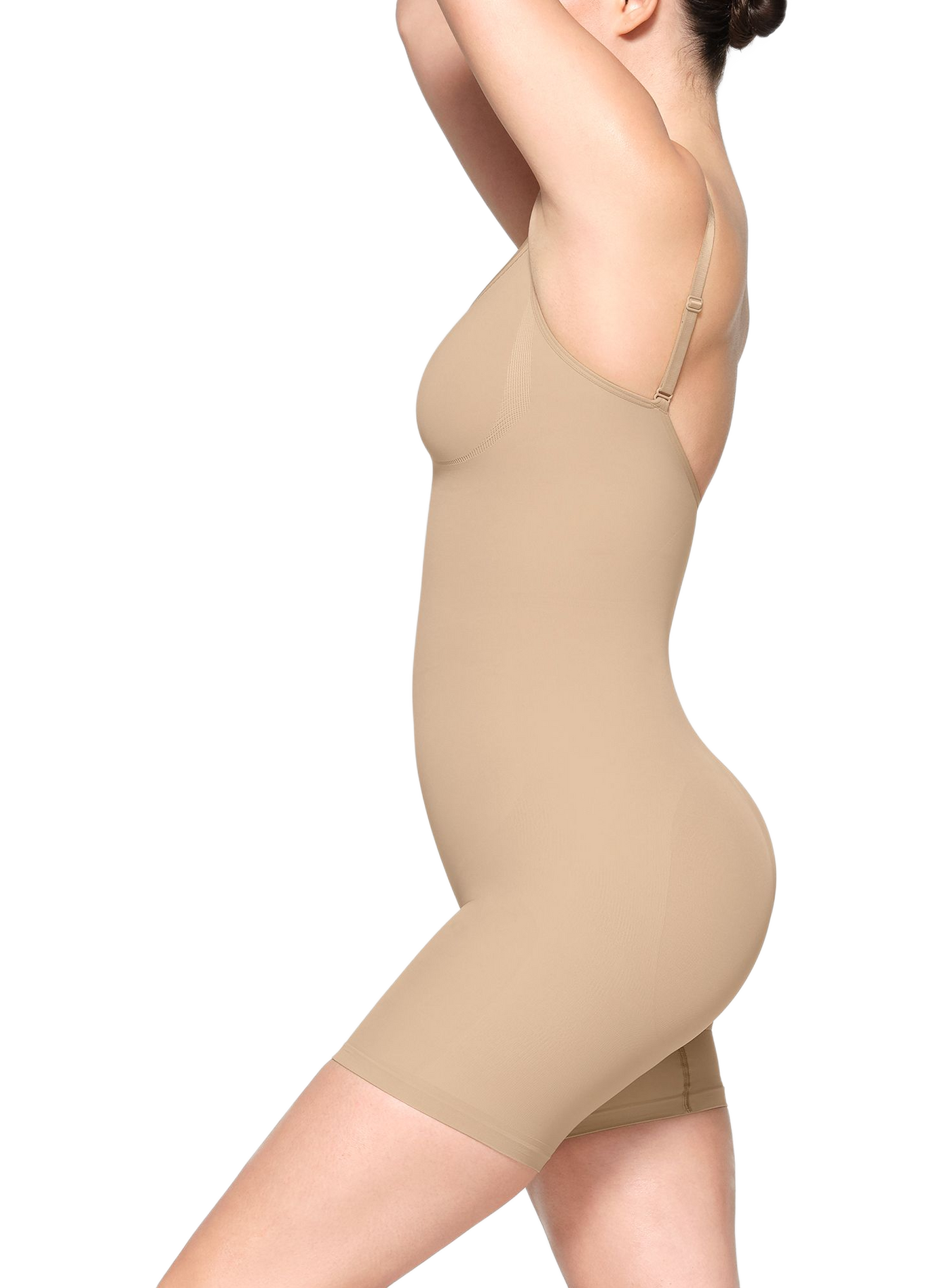 Solid color body shorty with adjustable straps SKIMS Beige