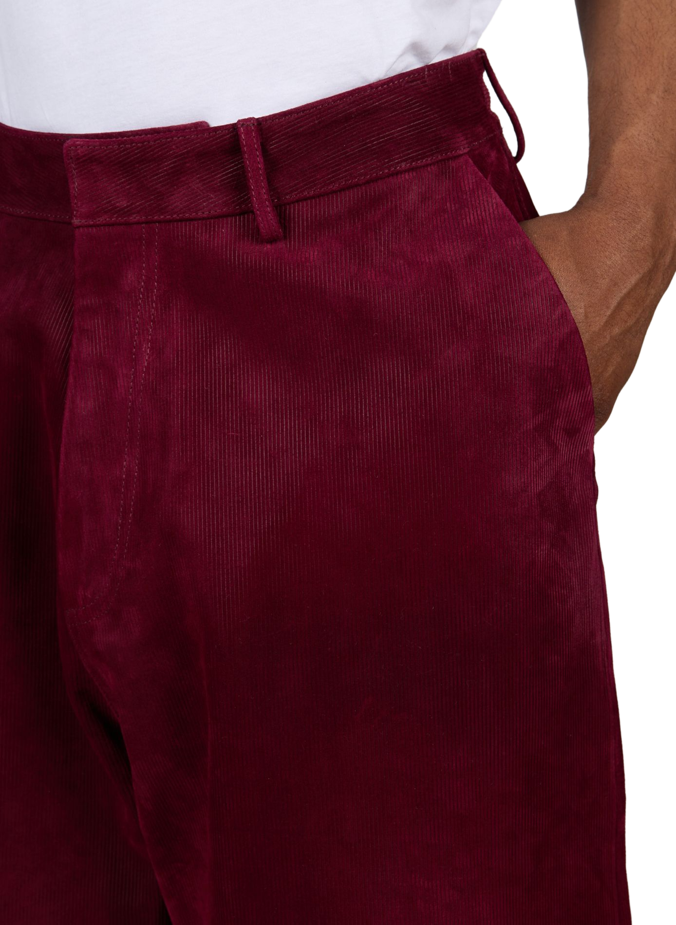 Samthose aus Veloursleder 424 Rot