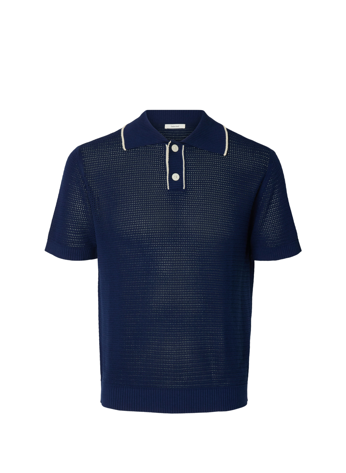 Short sleeve cotton polo shirt SELECTED Blue