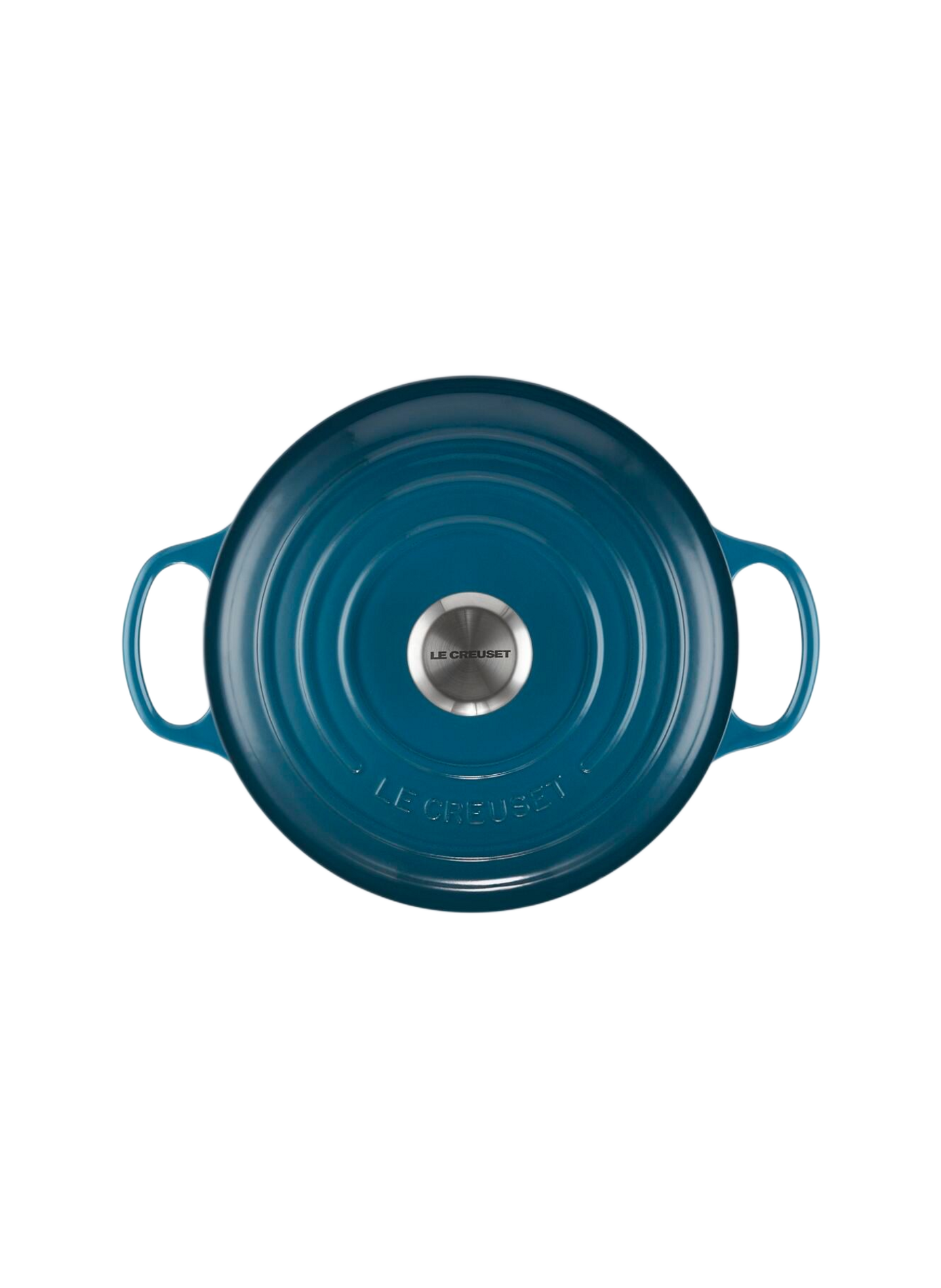 Runde emaillierte Gusseisen-Cocotte LE CREUSET Blau
