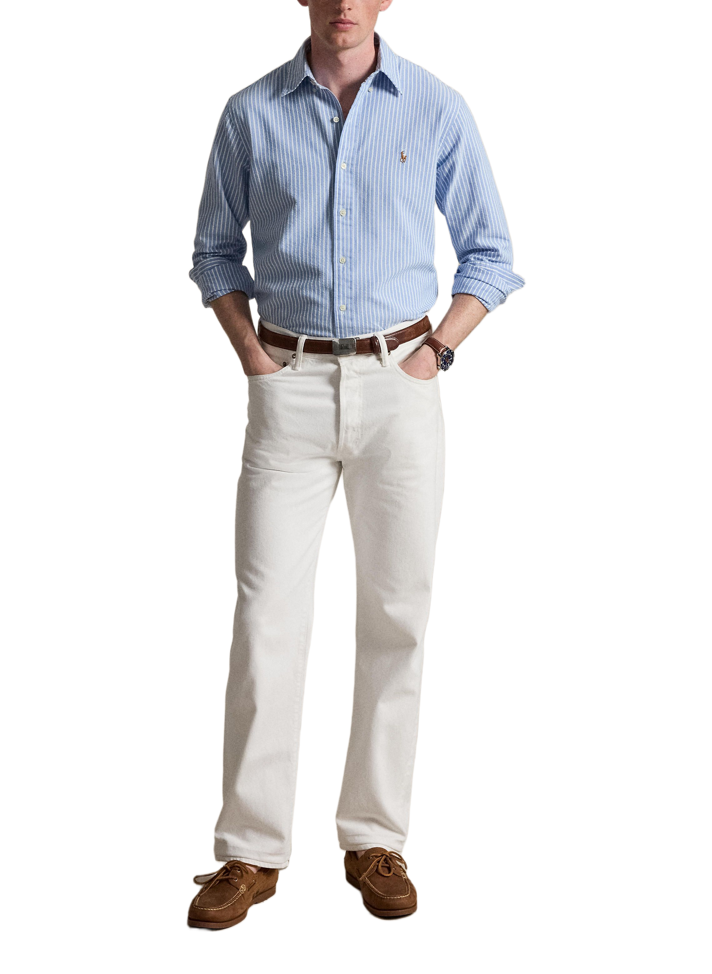 Gestreiftes Hemd aus Baumwolle POLO RALPH LAUREN Blau