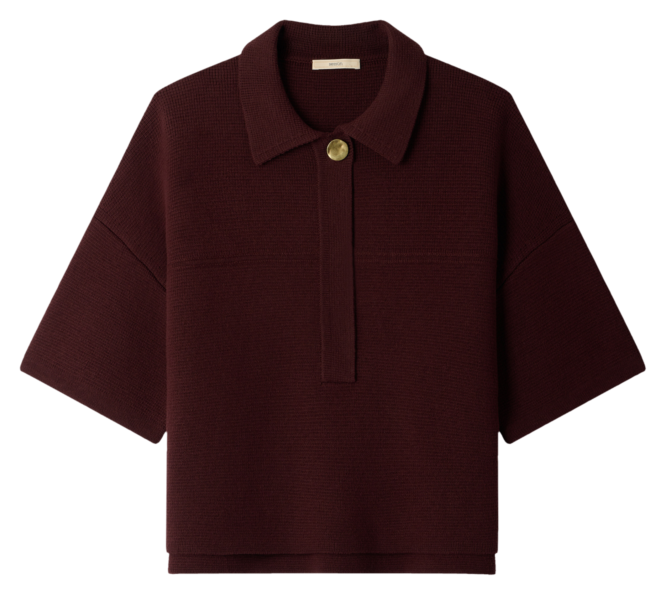 Pull polo oversize en maille rigel SESSUN Marron