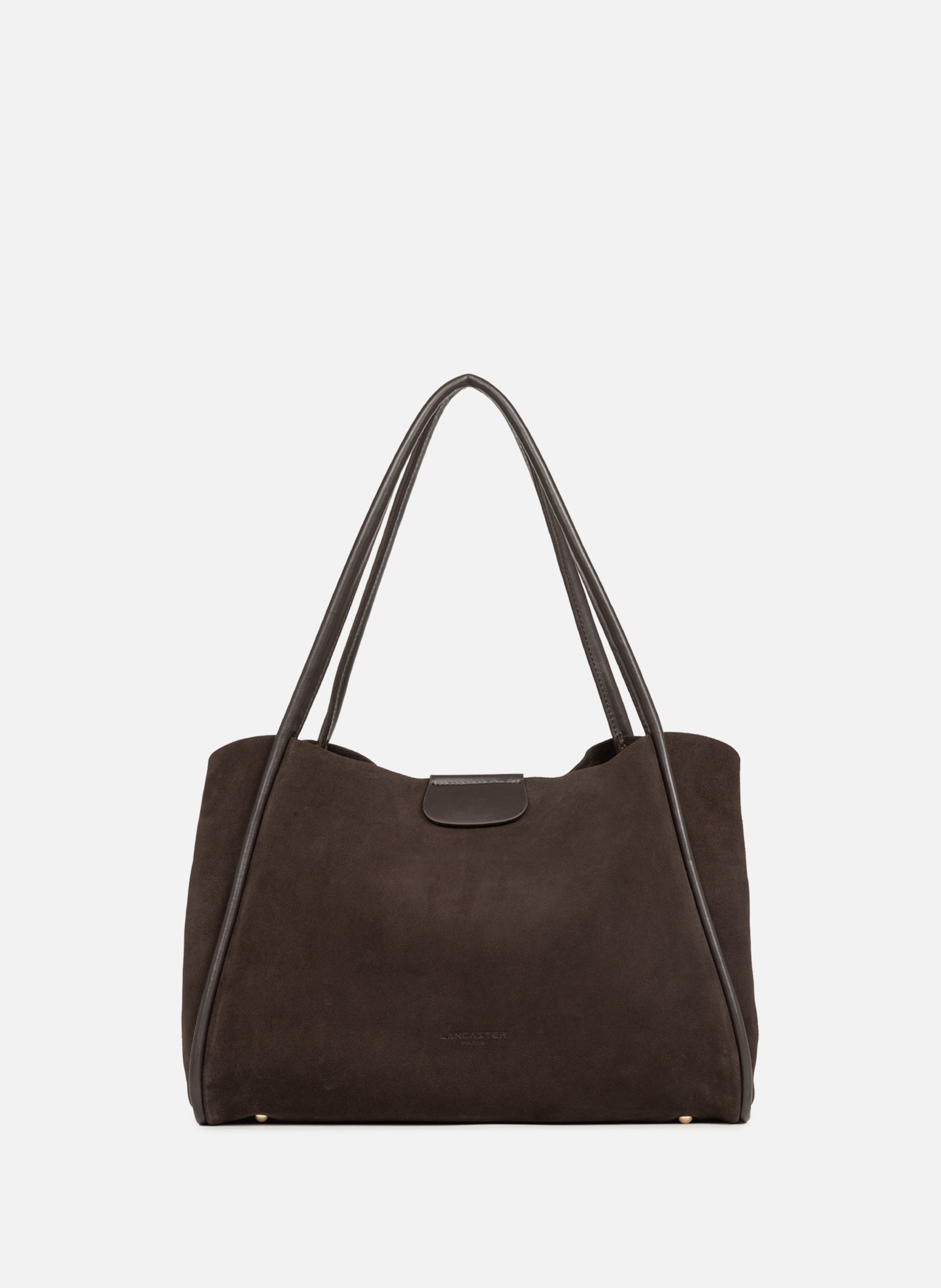 Grand sac cabas épaule - suède ida LANCASTER Marron