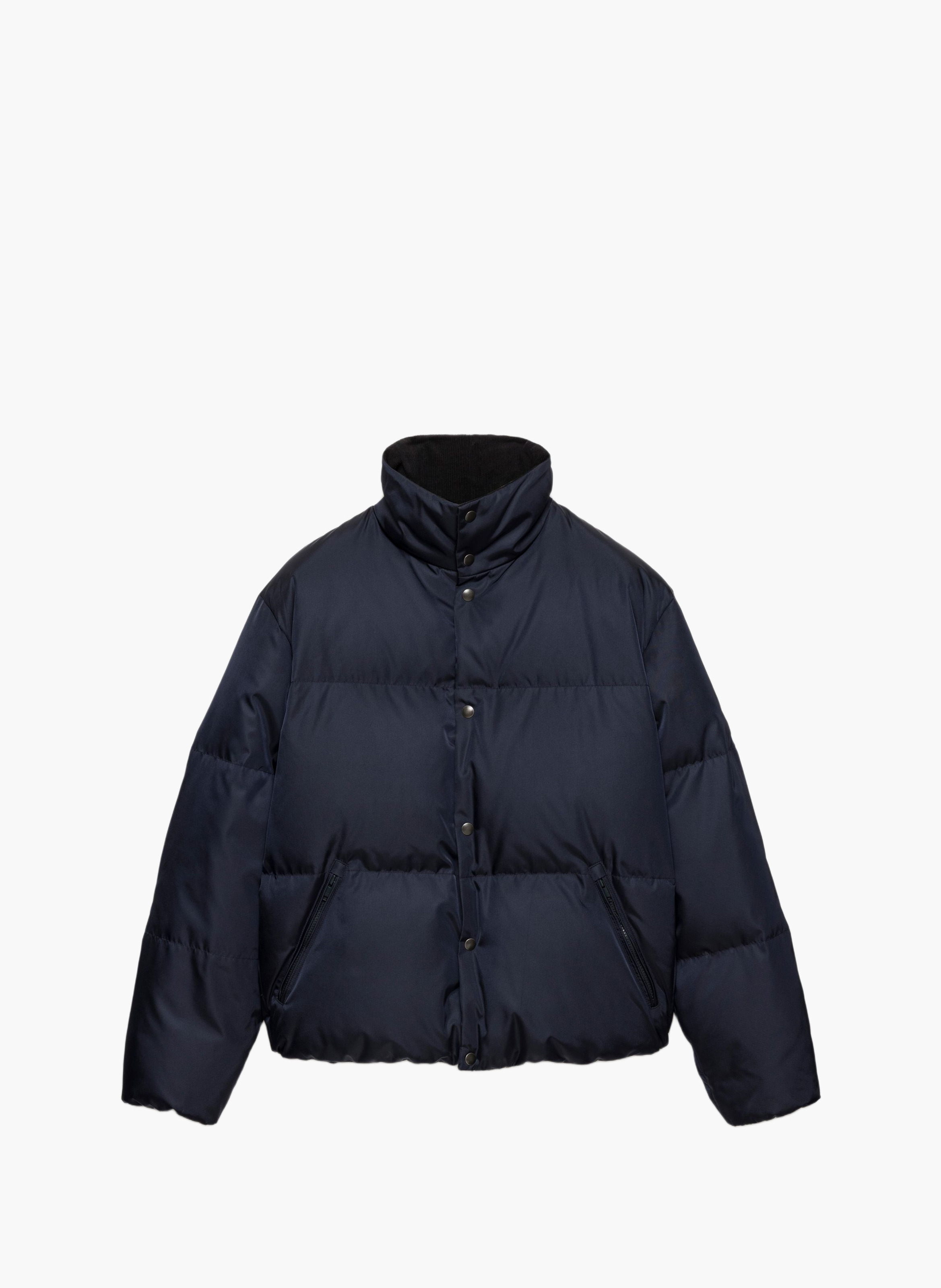 Doudoune en re-nylon à matelassage moyen PRADA Bleu
