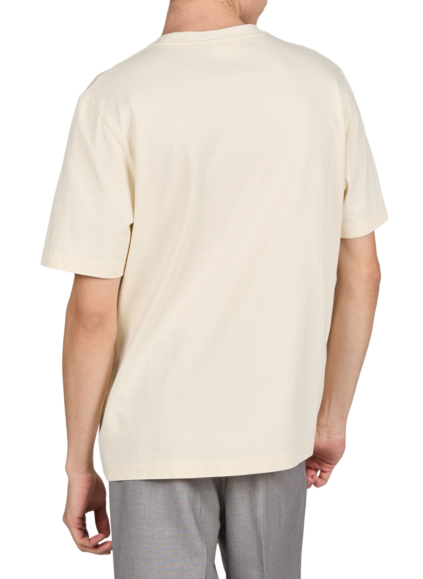 Straight crew-neck T-shirt with embroidery MAISON KITSUNÉ Beige