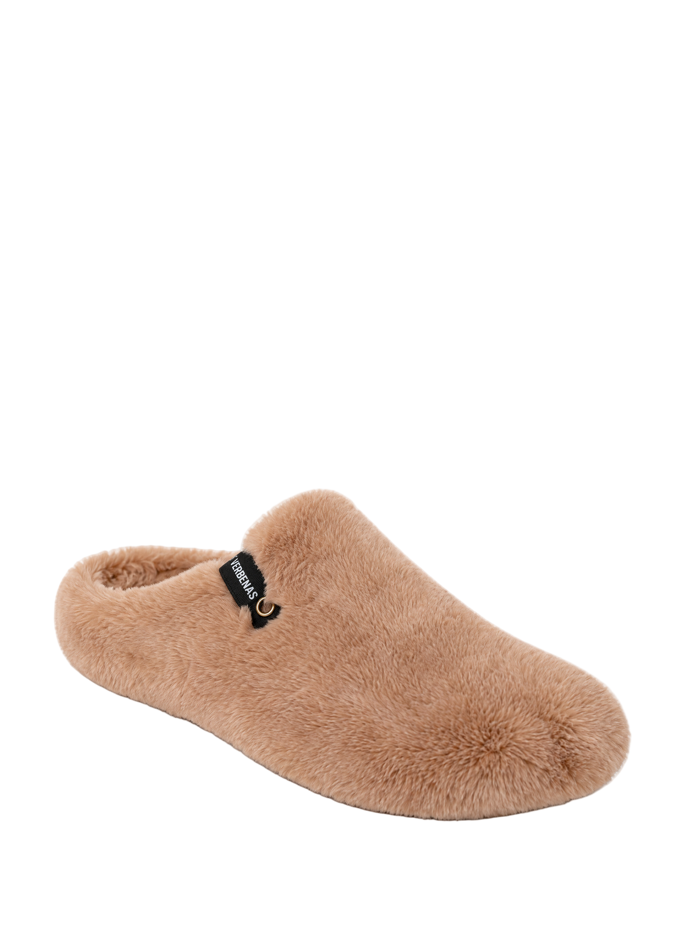 Round-toe faux-fur mules VERBENAS Beige