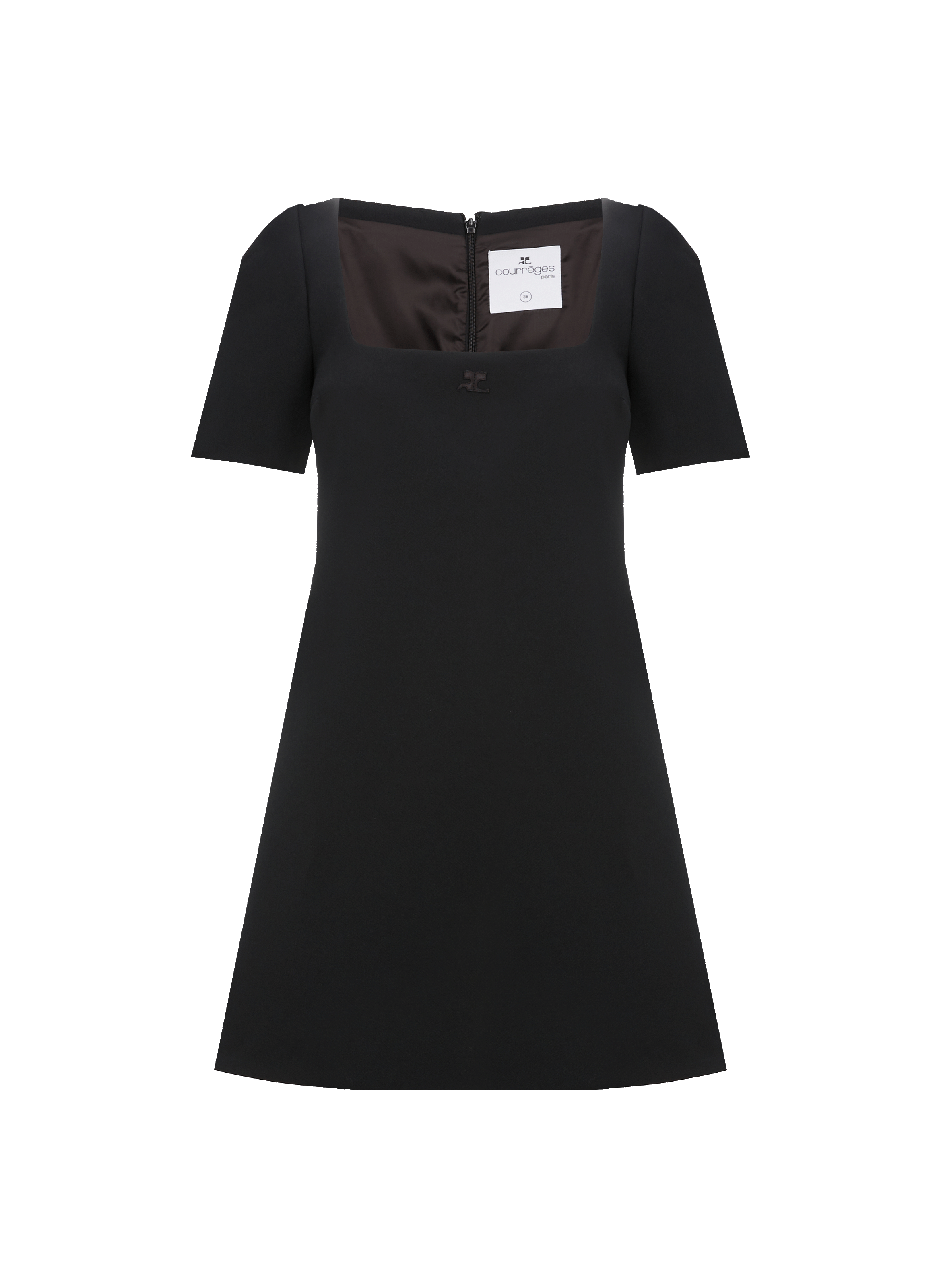 Robe courte à col carré