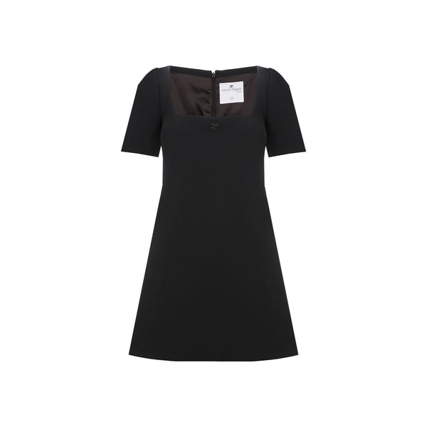 Robe courte à col carré