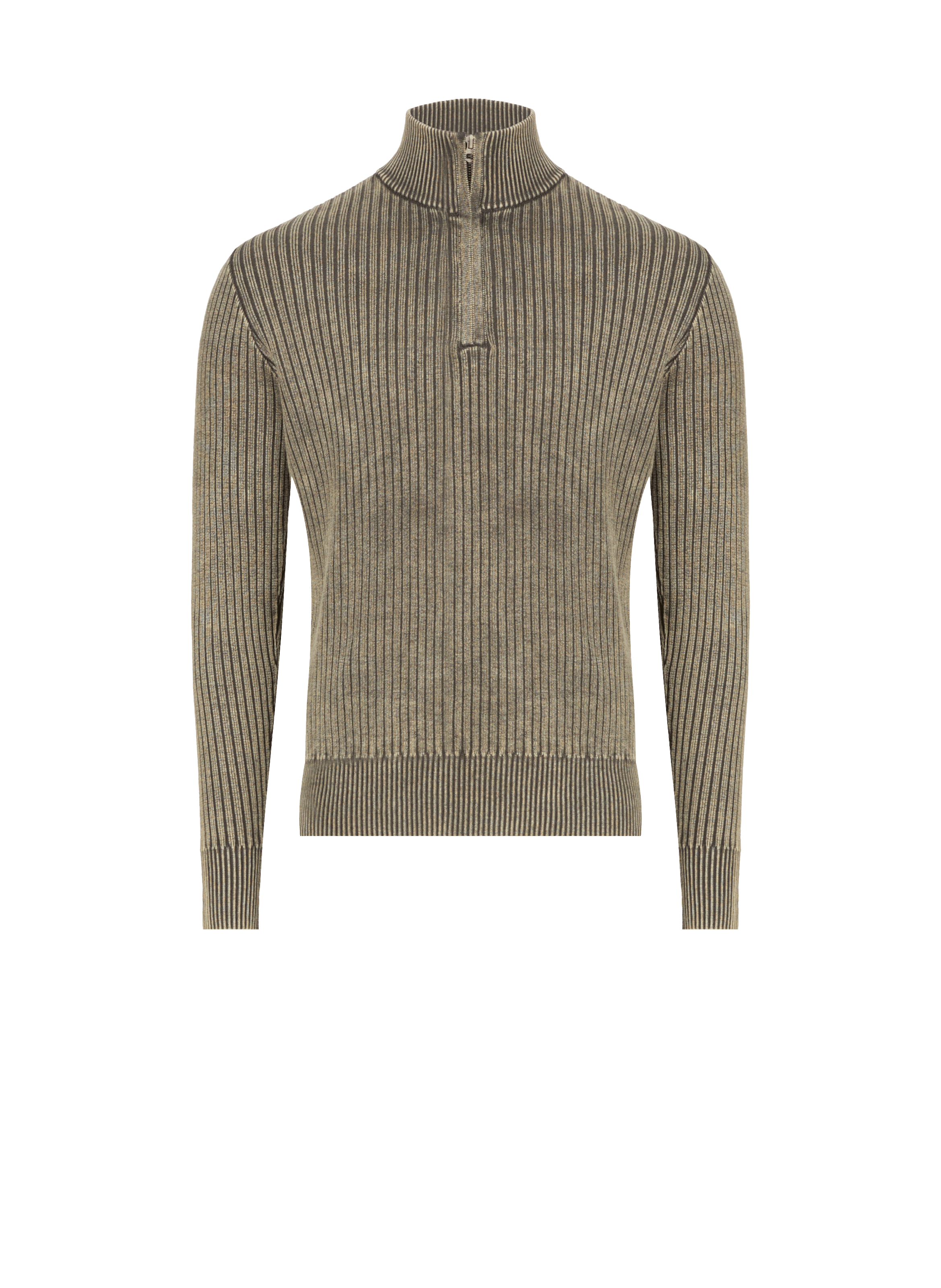 Ribbed trucker sweater SCHOTT Khaki