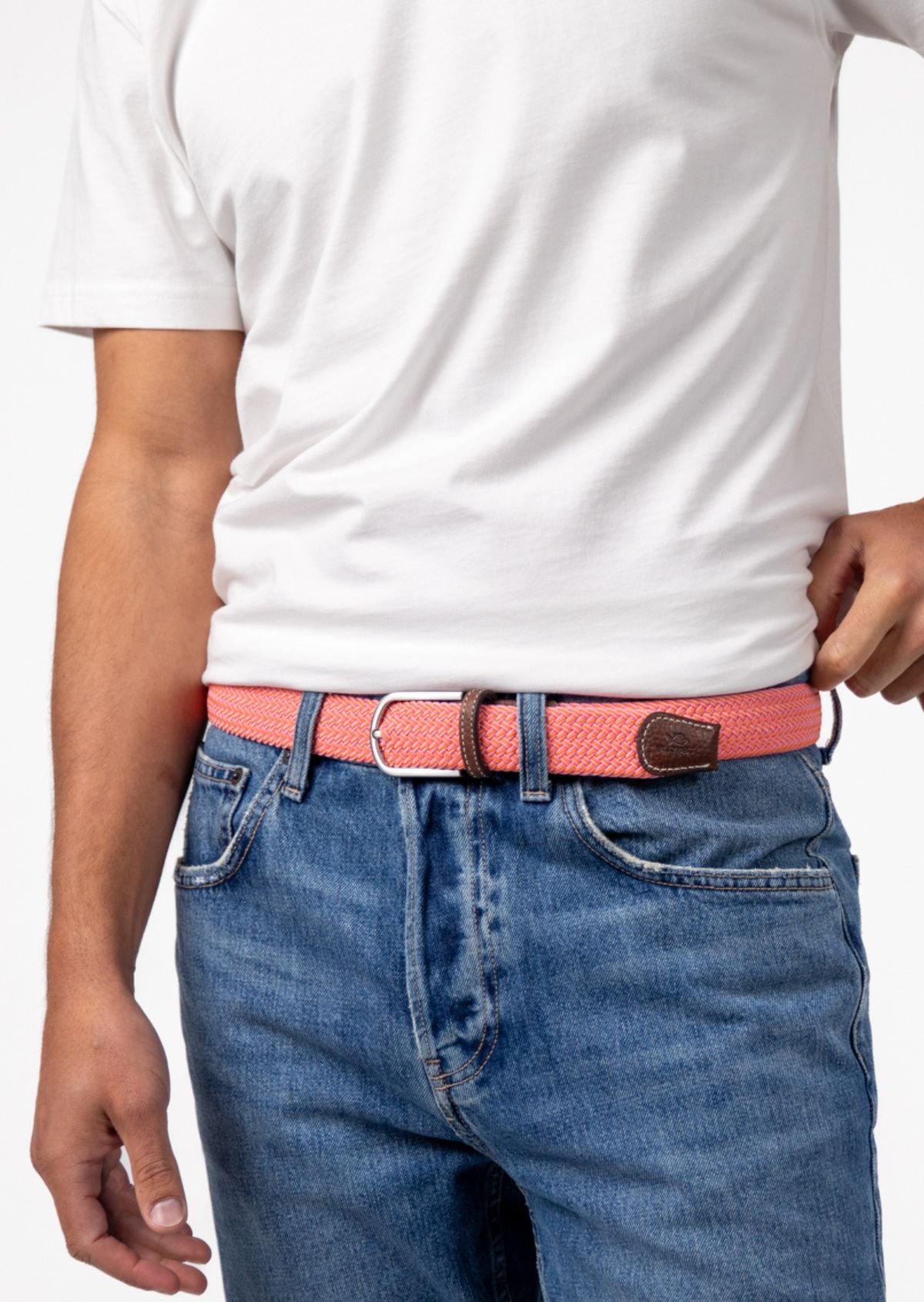 Ceinture tressée élastique multicolore BILLYBELT Orange