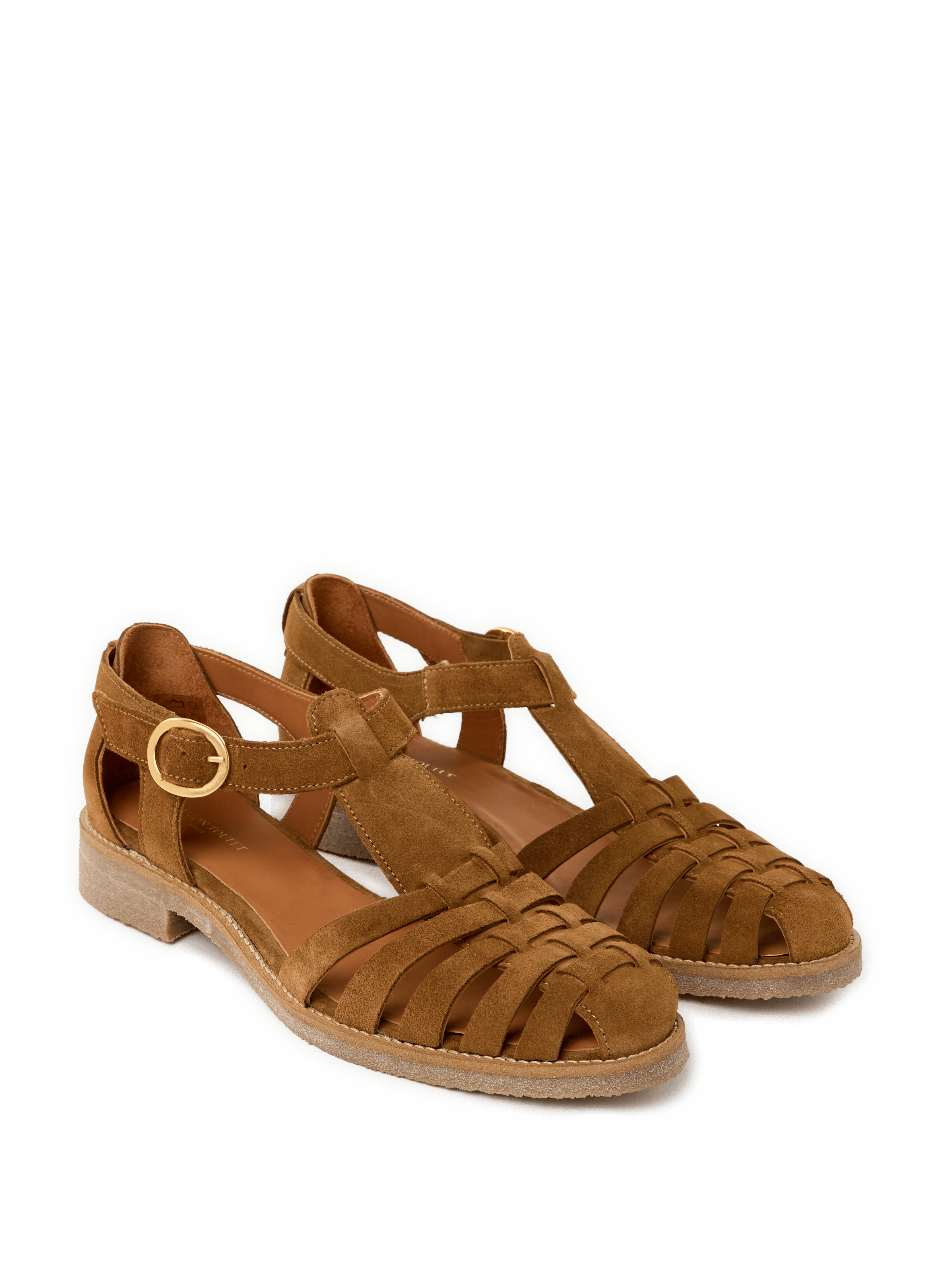 Flat sandals in cow leather MAISON TOUFET Brown