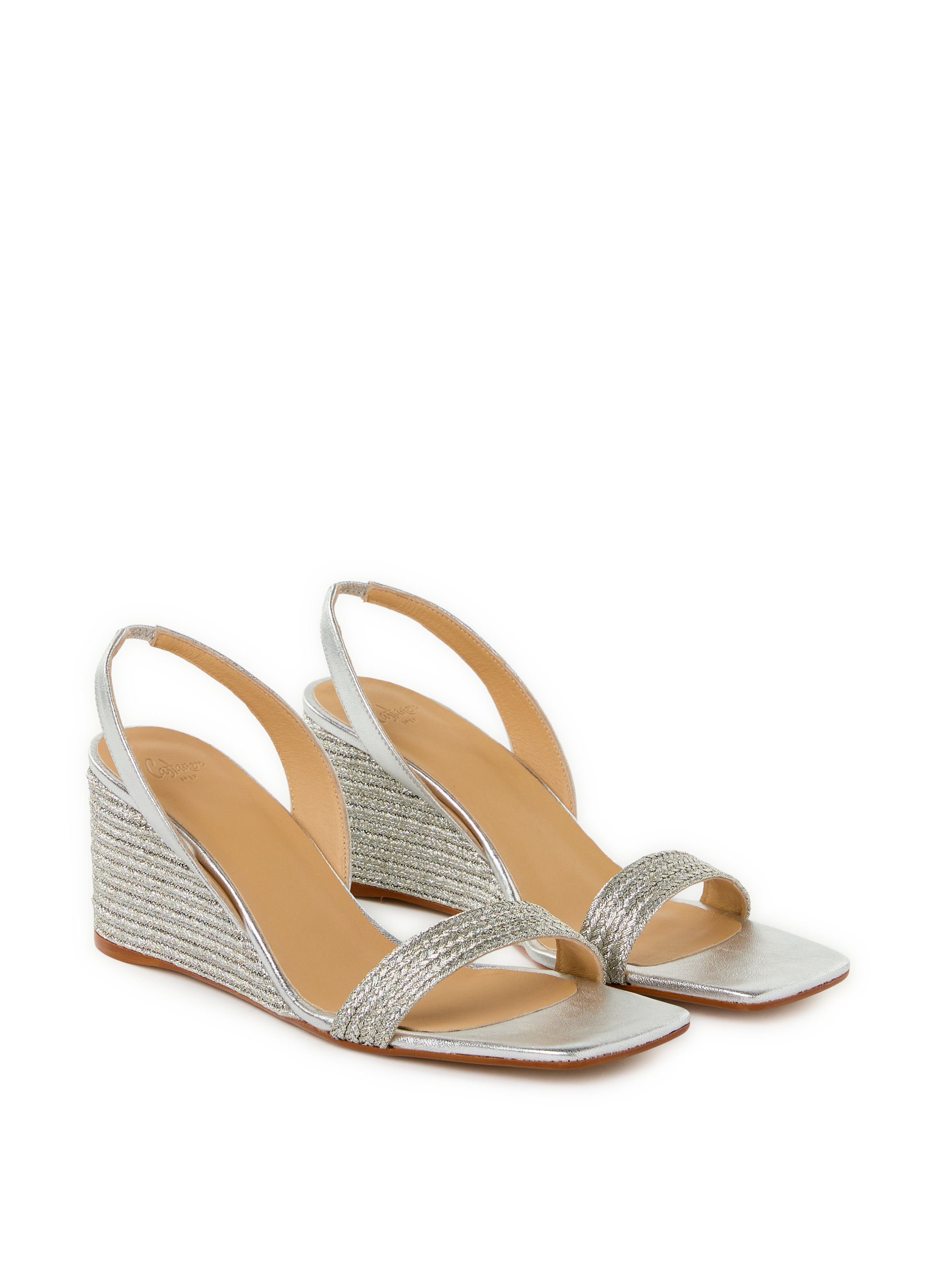 Slingbacks compensées Barby CASTANER Argent