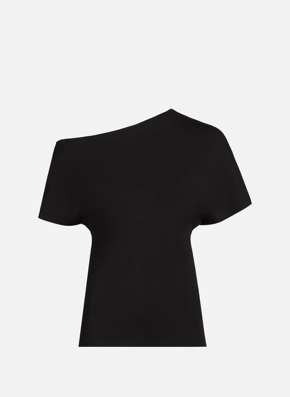 Asymmetric knitted top Black by ROHE FRAMES ROHE FRAMES Asymmetric knitted top Black