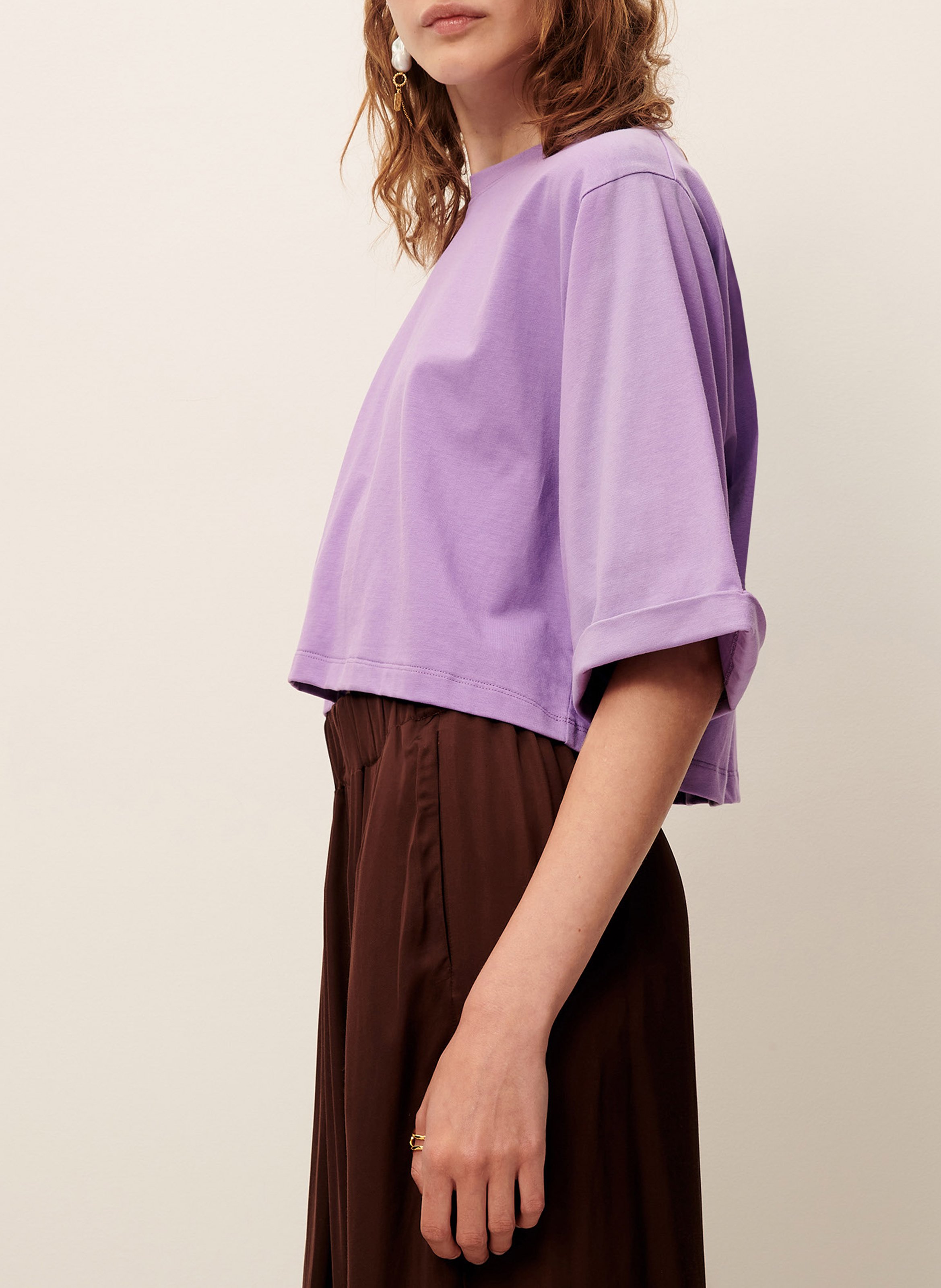 Tee-shirt col rond en coton babe SESSUN Violet